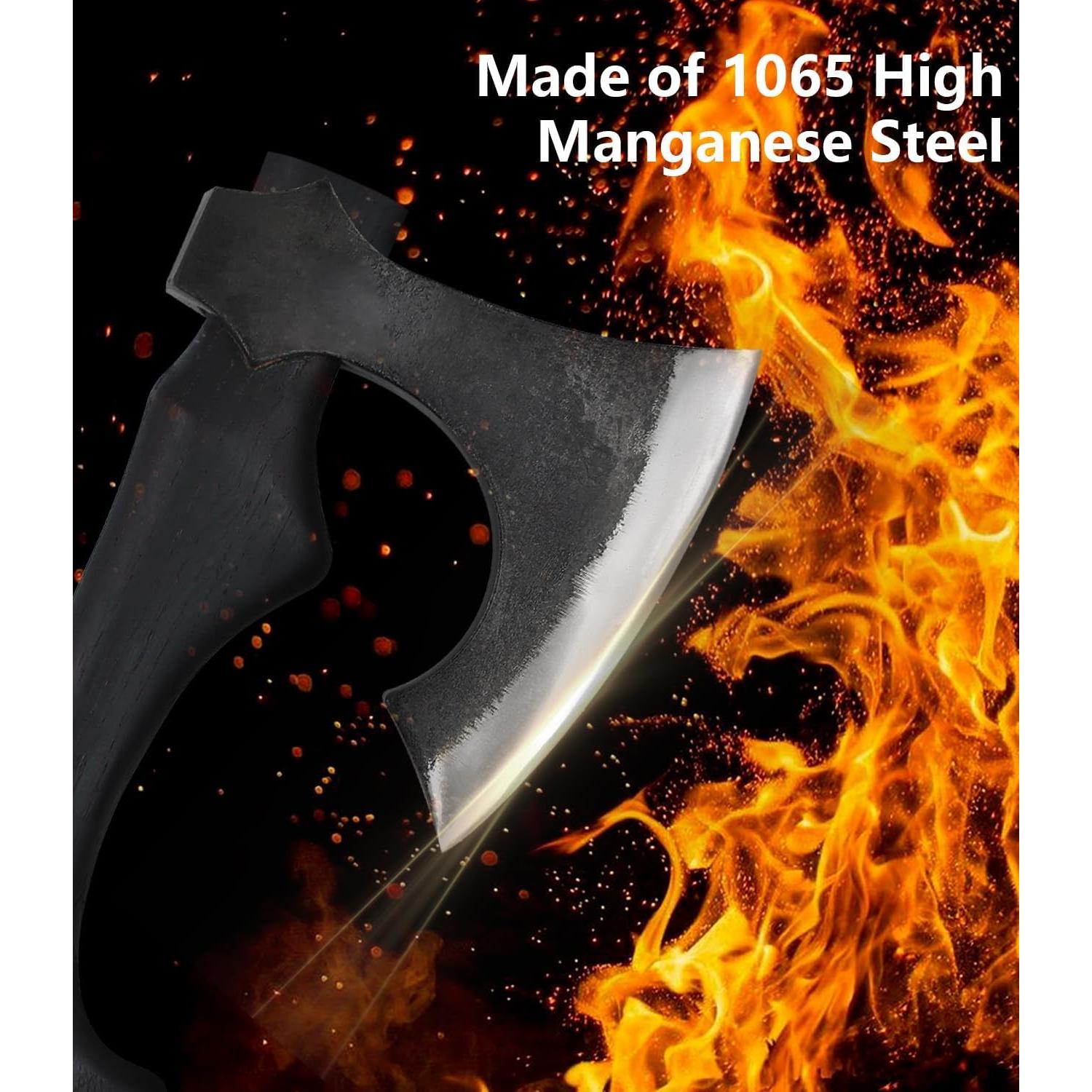 Hacha de Camping JXE JXO 33 cm Acero Manganeso con Funda