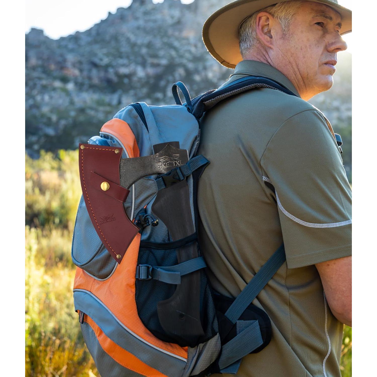 Hacha de Camping JXE JXO 33 cm Acero Manganeso con Funda