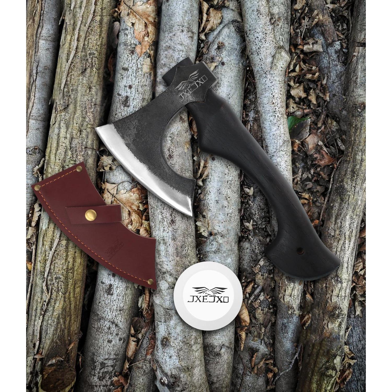 Hacha de Camping JXE JXO 33 cm Acero Manganeso con Funda