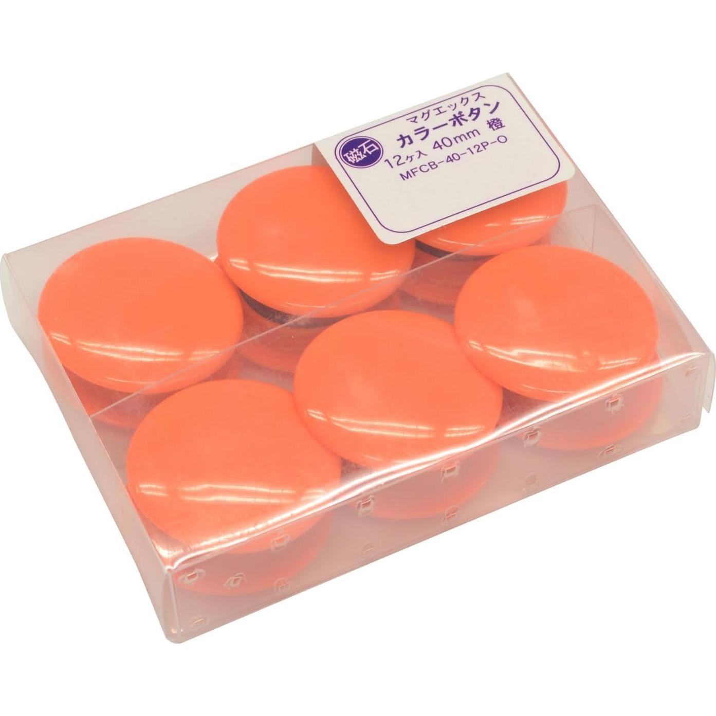 Botones Magnéticos Naranja MFCB-40-12P-O 40 mm - Paquete de 12