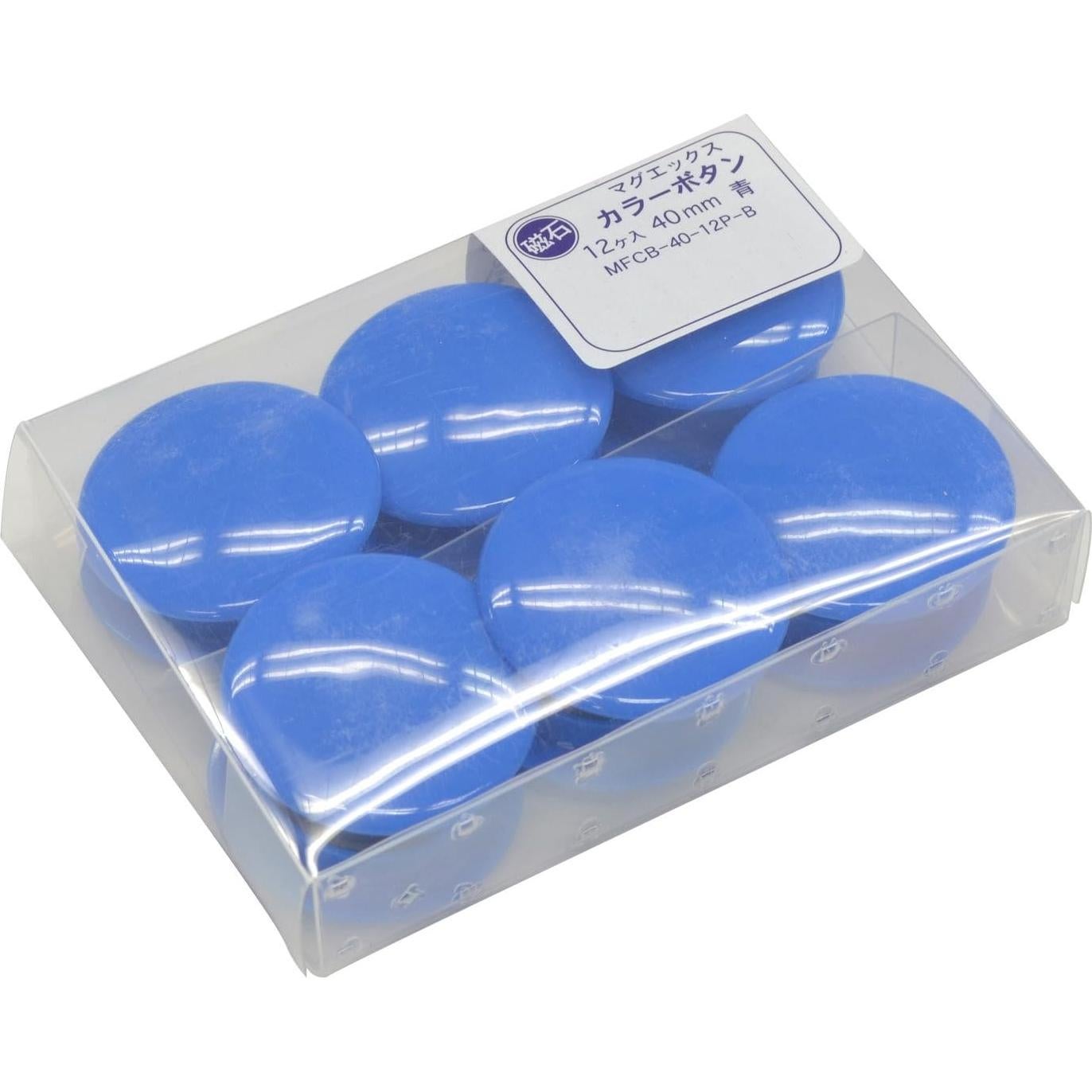 Botones Magnéticos Azul MFCB-40-12P-B, 12 Piezas 40mm