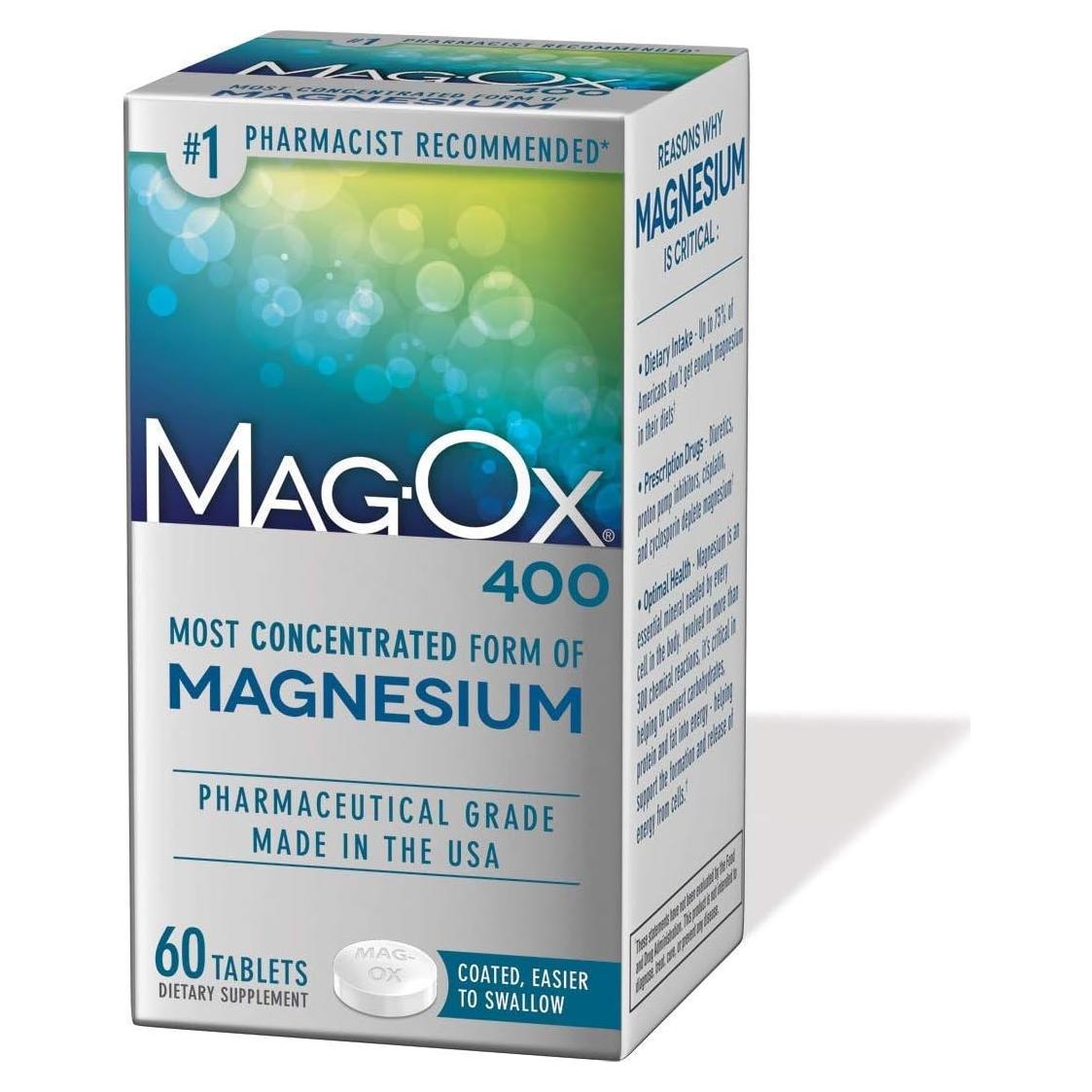 Tabletas de Magnesio Mag-Ox 400 - Paquete de 4 x 60 Unidades