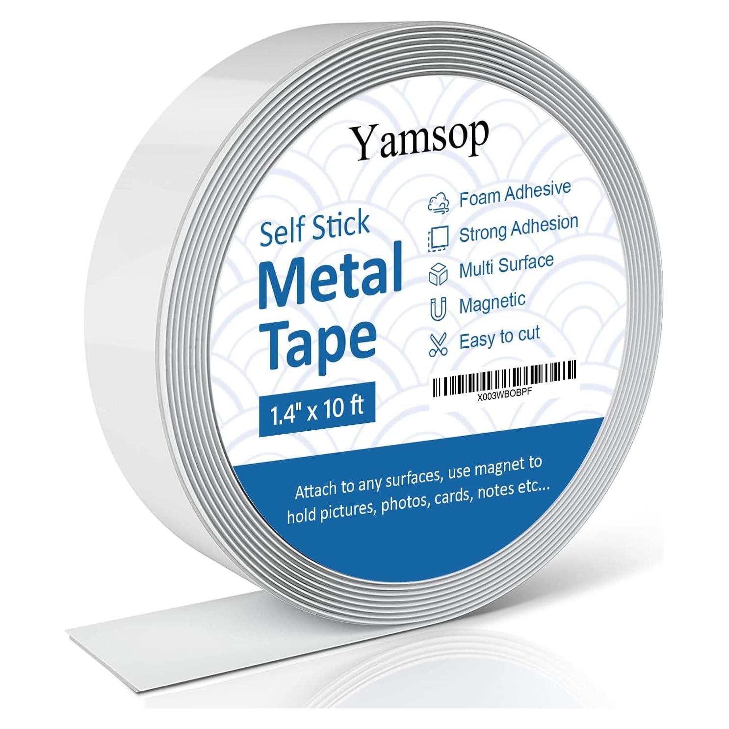 Tiras Metálicas Adhesivas para Imán Yamsop 3.56 cm x 3.05 m