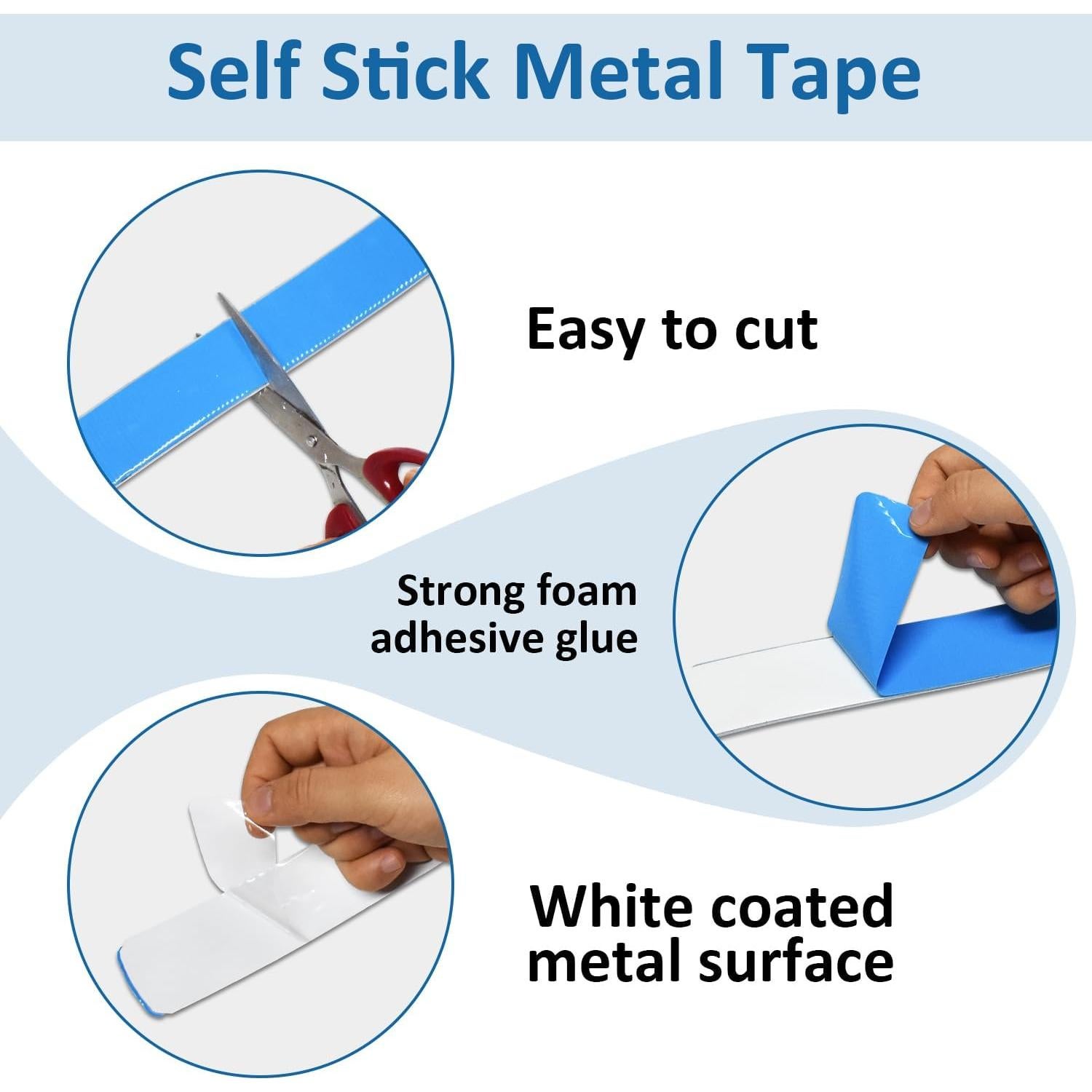 Tiras Metálicas Adhesivas para Imán Yamsop 3.56 cm x 3.05 m