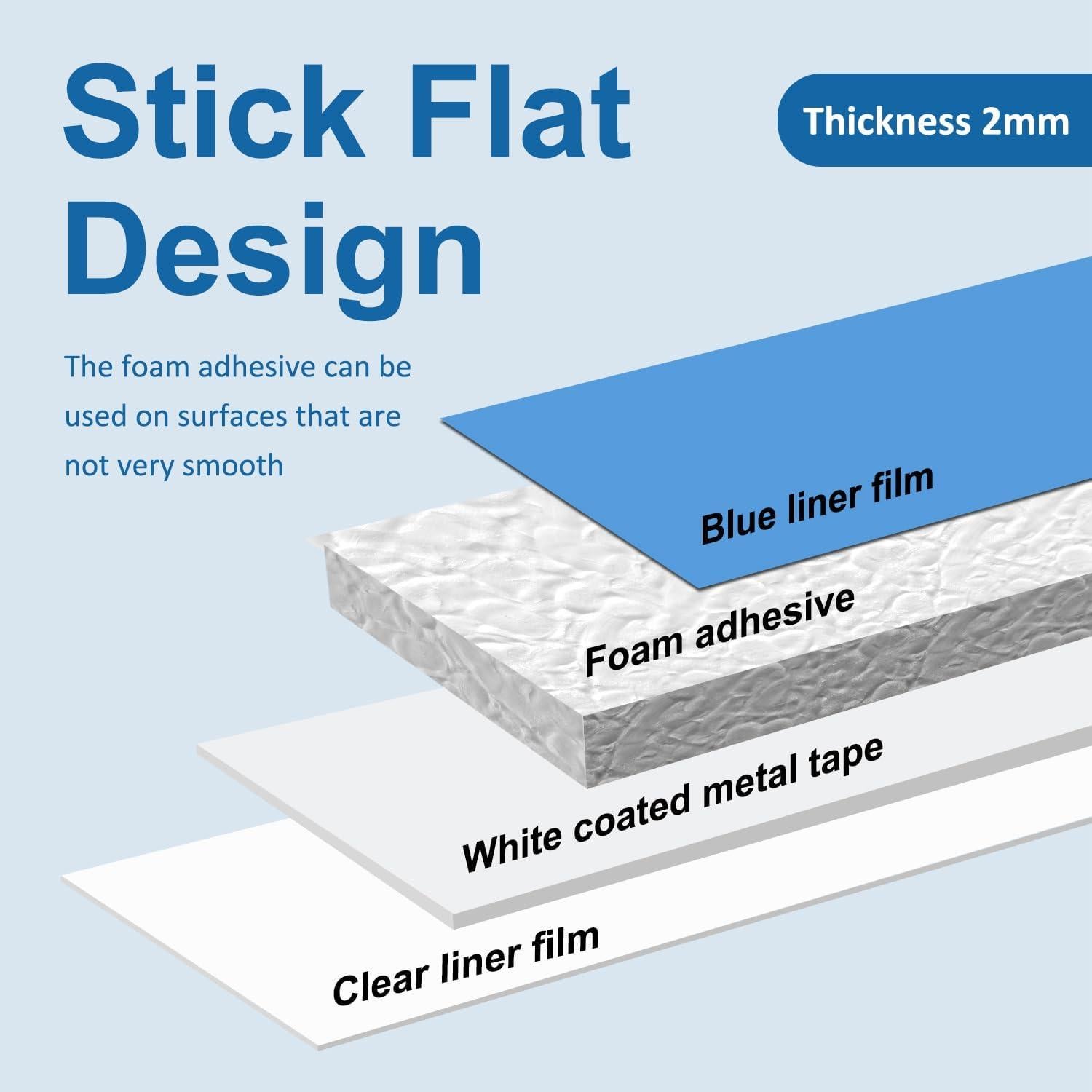 Tiras Metálicas Adhesivas para Imán Yamsop 3.56 cm x 3.05 m