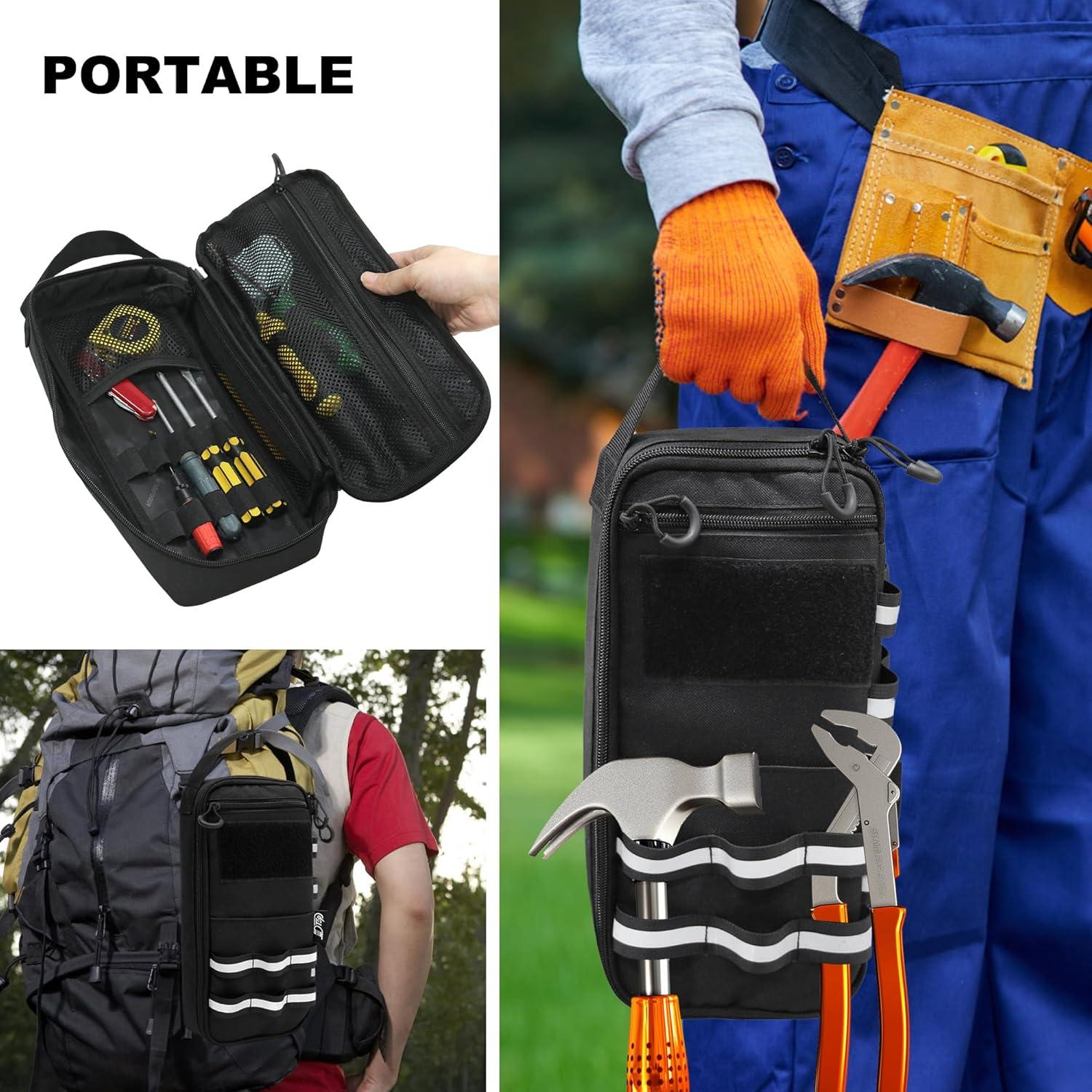 Bolsa de Herramientas Compacta JLDTOP Negra 14.2x7.6x32.5 cm