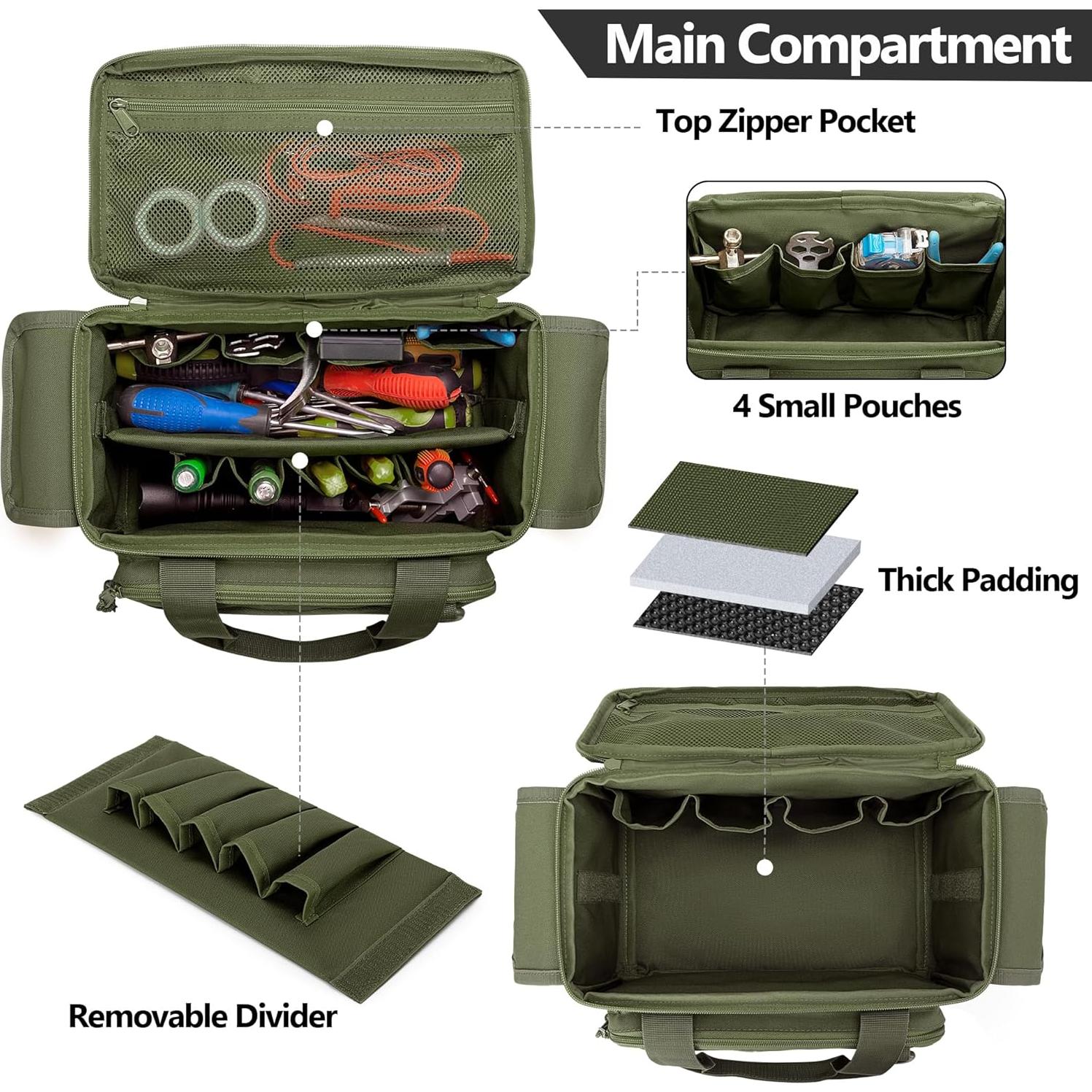 Bolsa de Herramientas Pequeña Rexmica Verde 28.4x16.3x16 cm