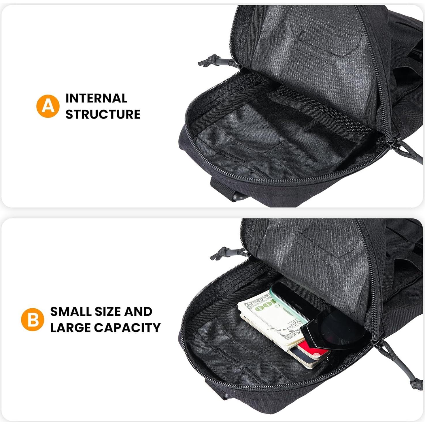 Bolsa Táctica EDC EXCELENTE ELITE SPANKER Negra 31x16cm