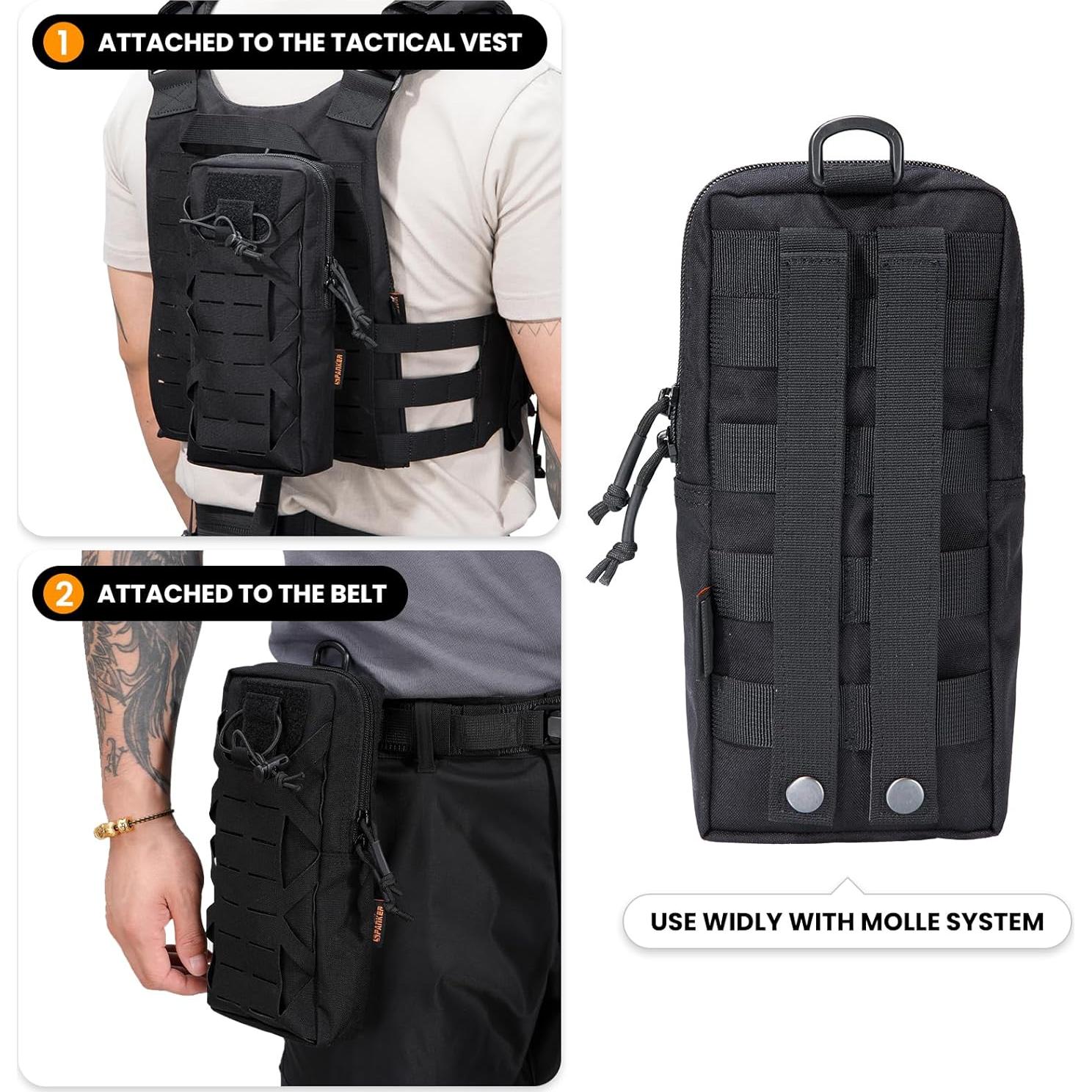 Bolsa Táctica EDC EXCELENTE ELITE SPANKER Negra 31x16cm