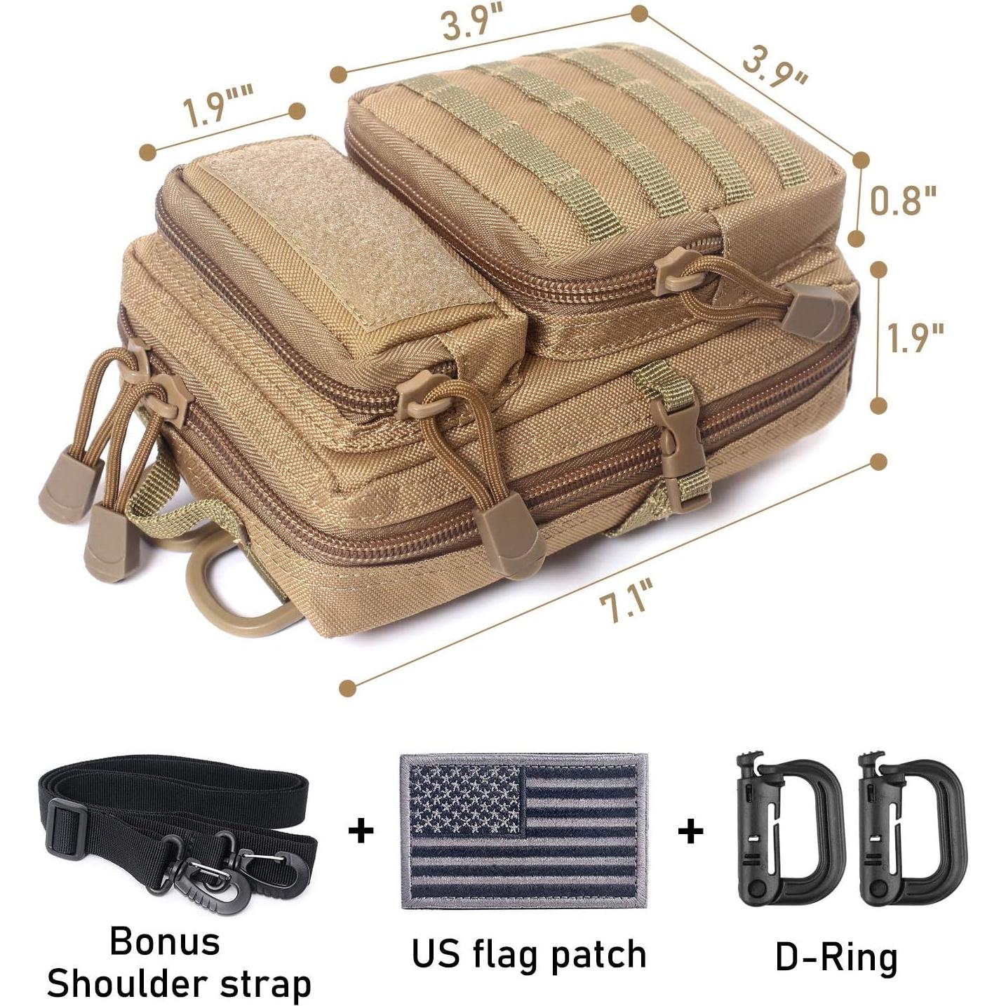 Bolsa Molle Táctica Compacta Tacticool con Parche EE. UU.