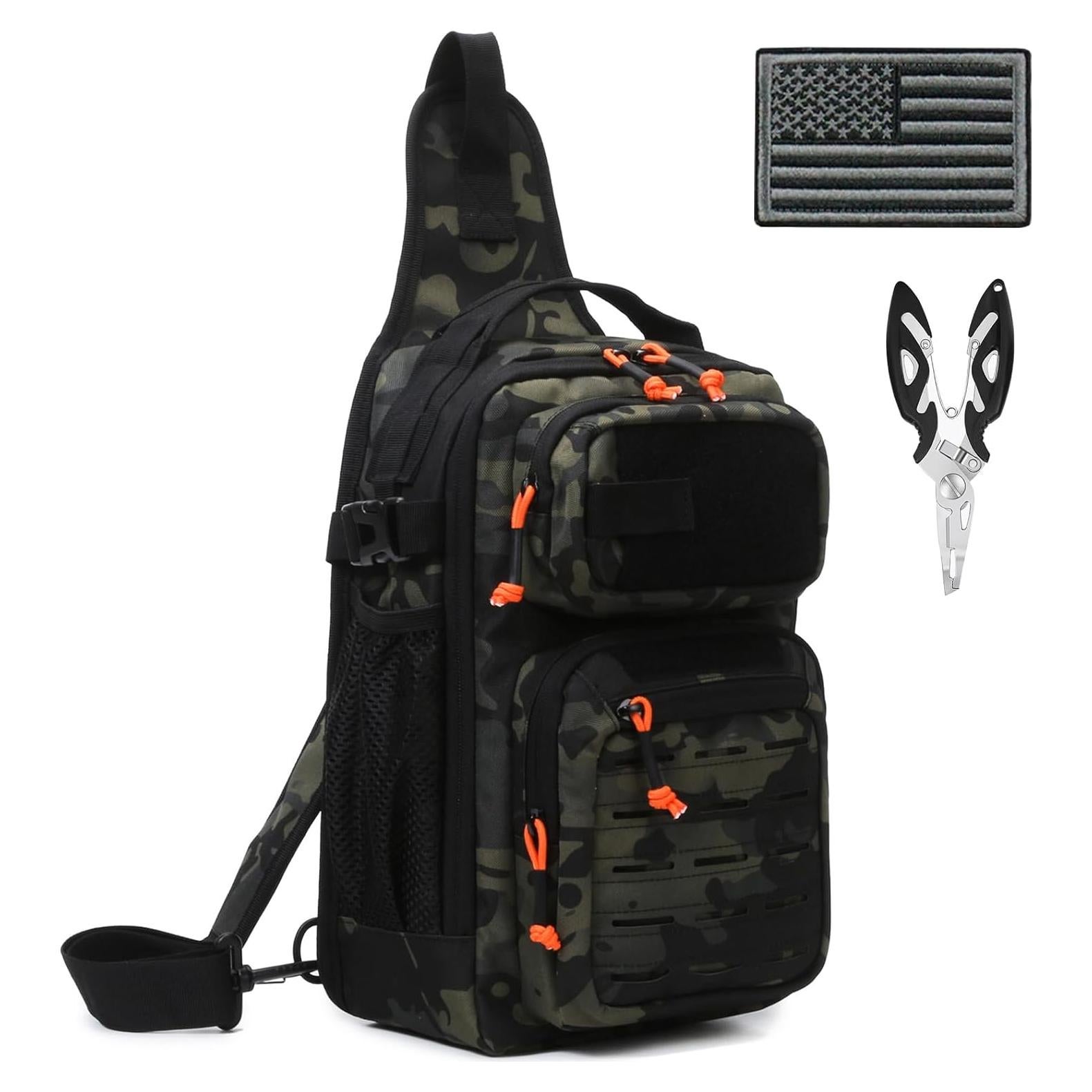 Mochila de Pesca Aocmpxs 12L Táctica Impermeable Camuflaje Gris