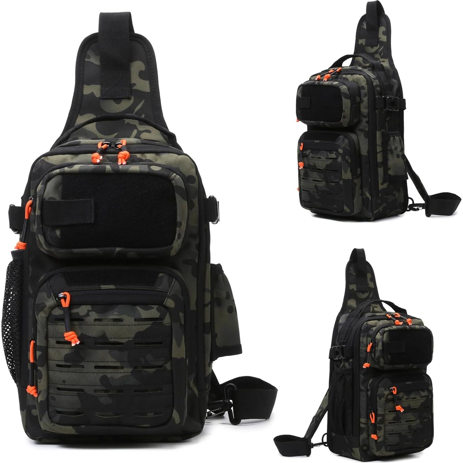 Mochila de Pesca Aocmpxs 12L Táctica Impermeable Camuflaje Gris