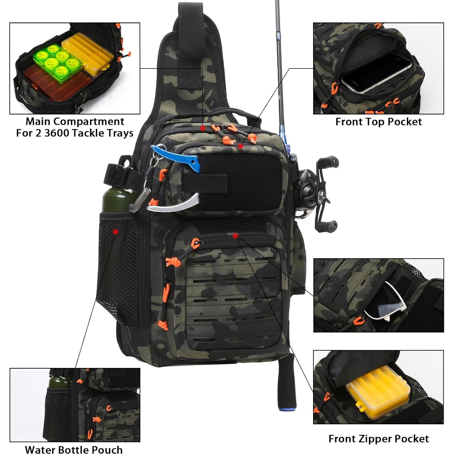 Mochila de Pesca Aocmpxs 12L Táctica Impermeable Camuflaje Gris