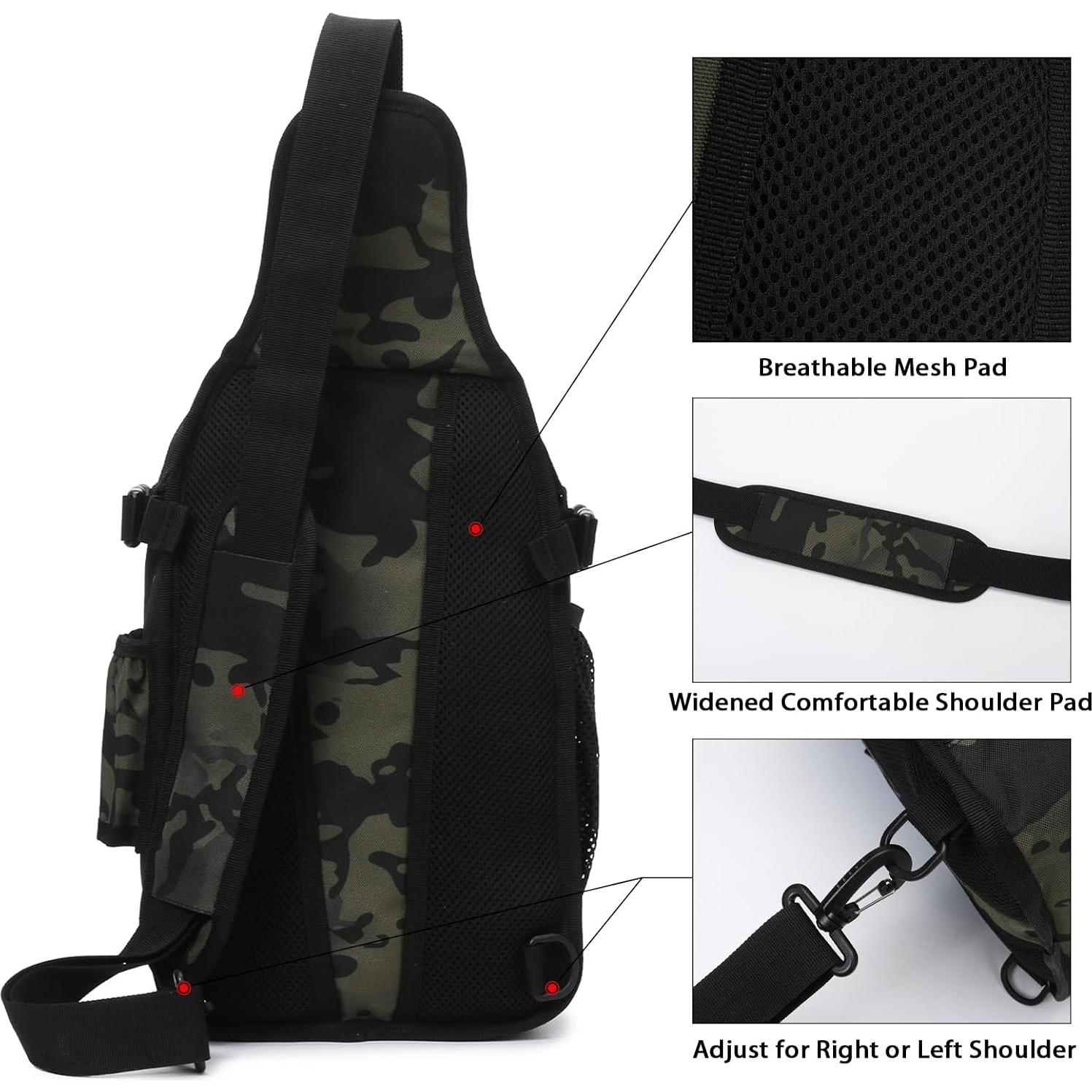 Mochila de Pesca Aocmpxs 12L Táctica Impermeable Camuflaje Gris