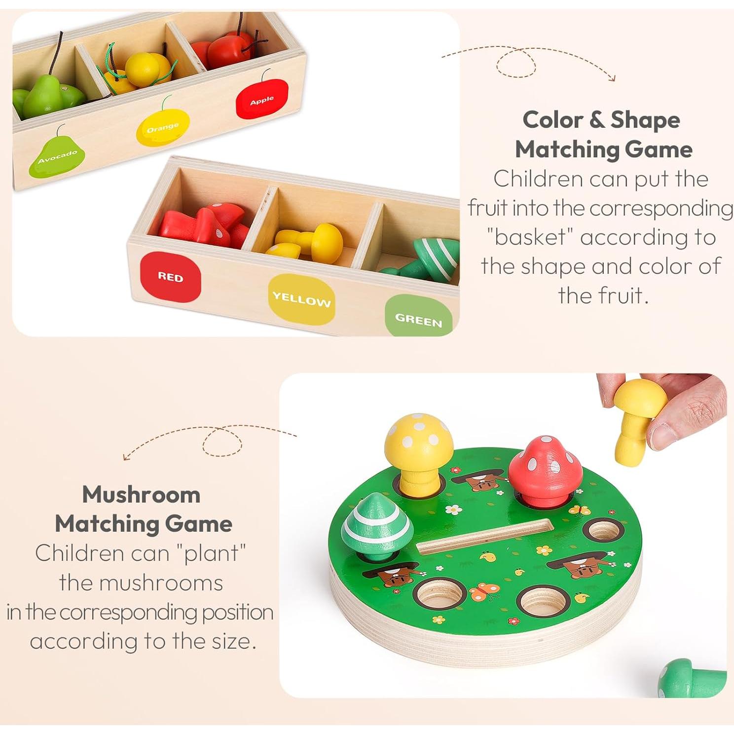 Juguete Magnético de Recolección de Frutas Woodtoe 36 PCS