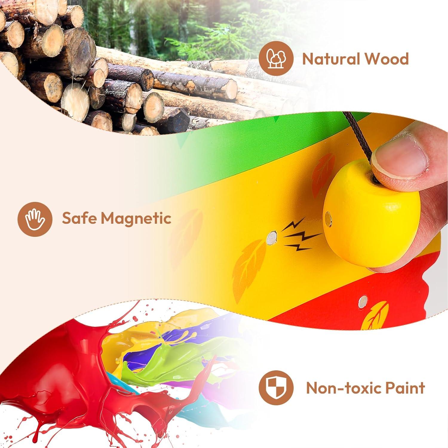 Juguete Magnético de Recolección de Frutas Woodtoe 36 PCS