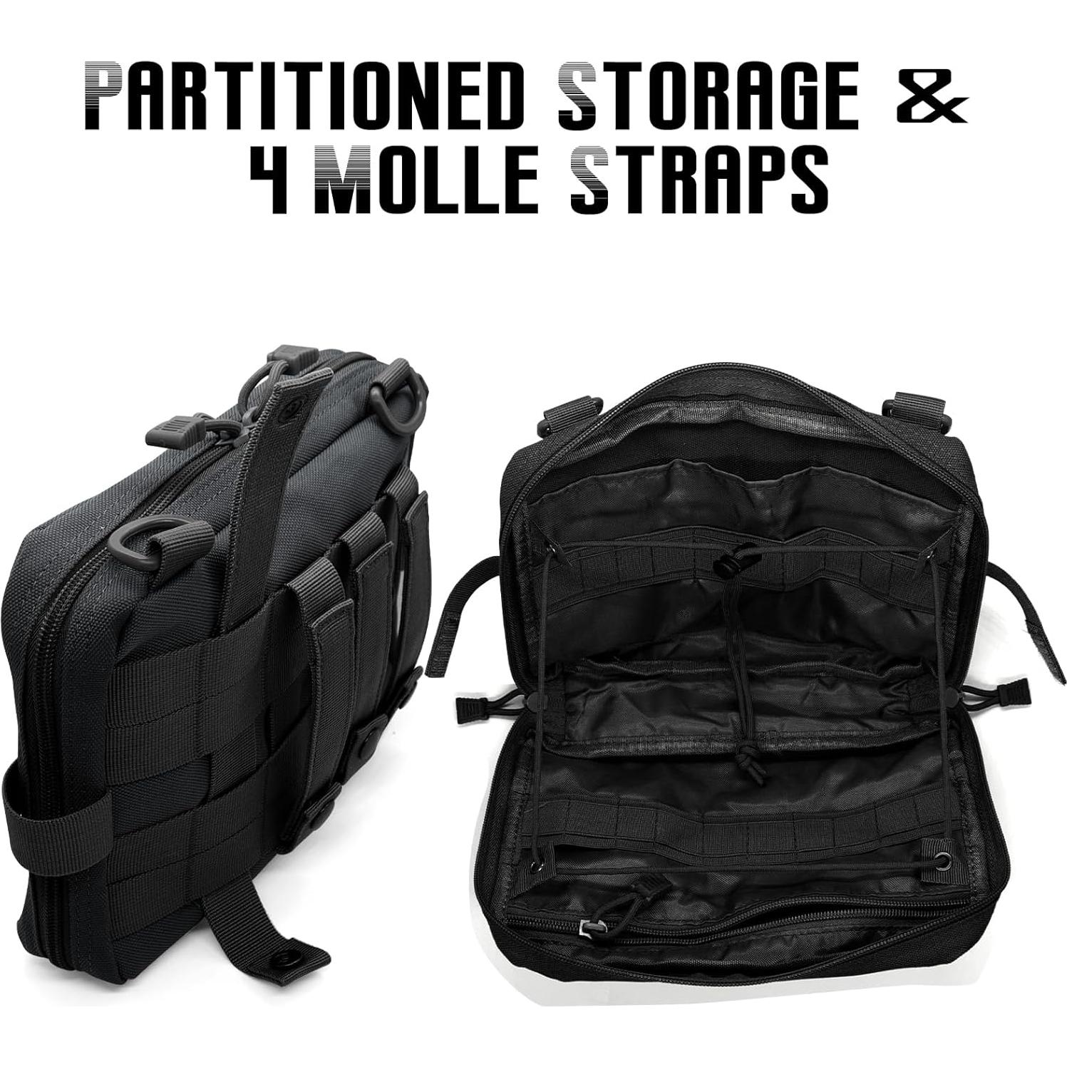 Bolsa Administrativa Táctica Molle Qavctw 25.5x19x5.5cm Negra