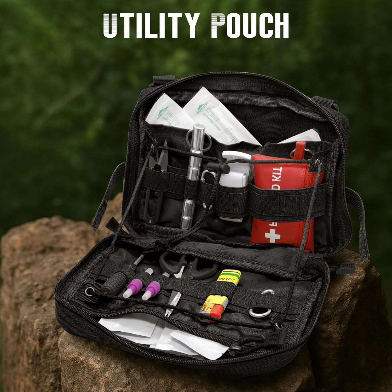 Bolsa Administrativa Táctica Molle Qavctw 25.5x19x5.5cm Negra