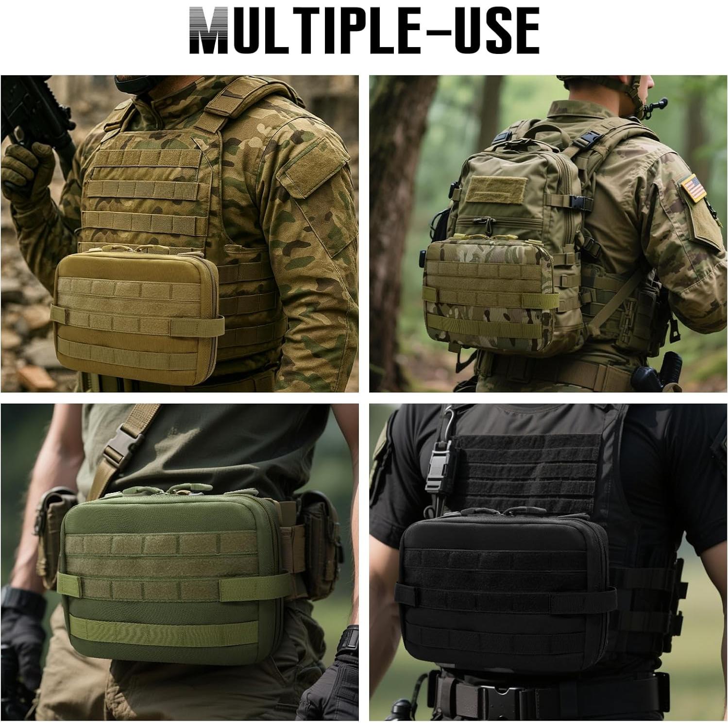 Bolsa Administrativa Táctica Molle Qavctw 25.5x19x5.5cm Negra