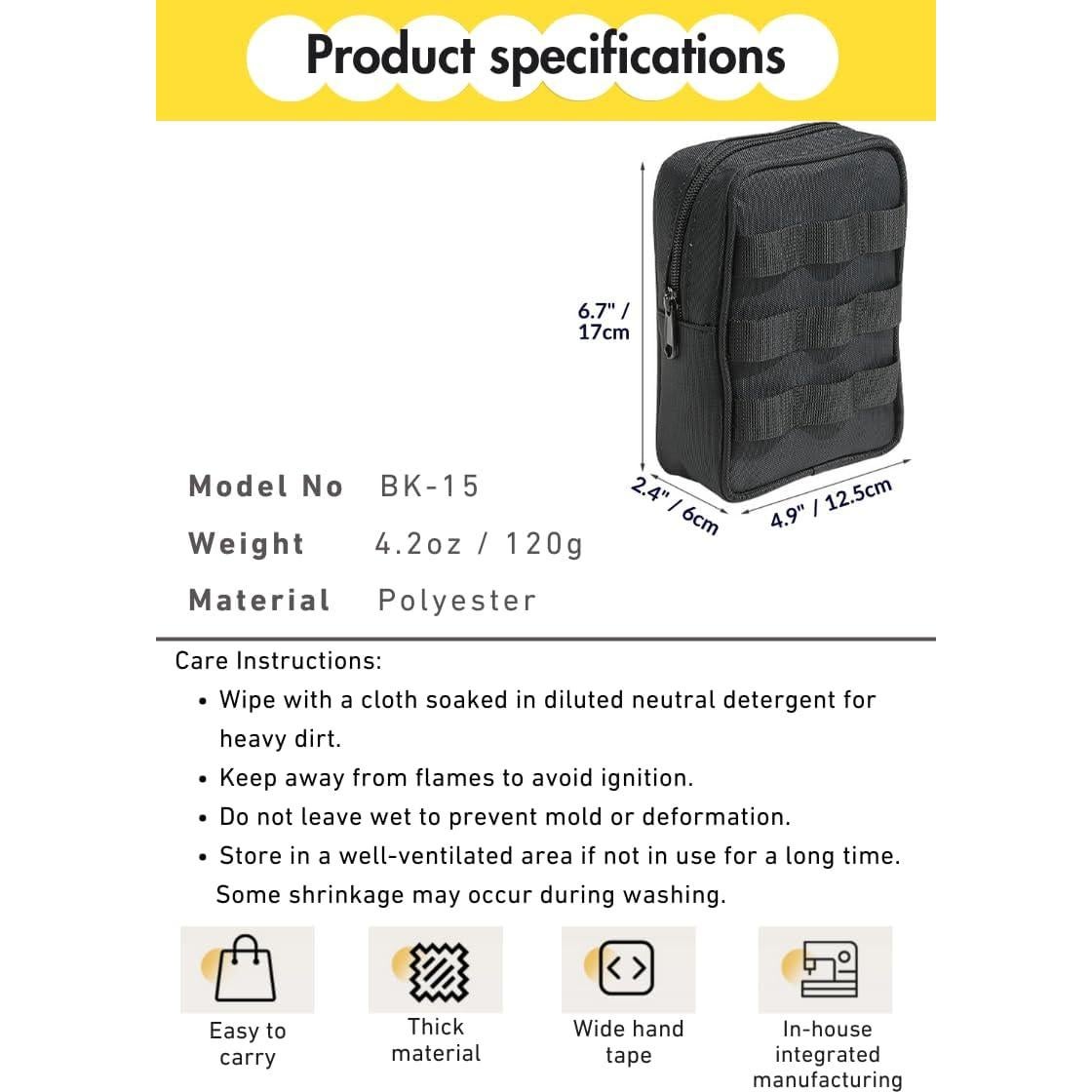 Bolsa Táctica Molle CAMPINGMOON BG-40 para Camping 40cm