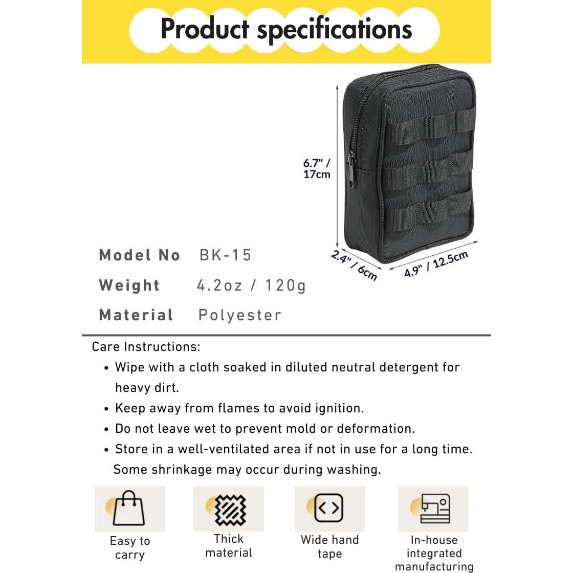 Bolsa Táctica Molle CAMPINGMOON BG-40 para Camping 40cm