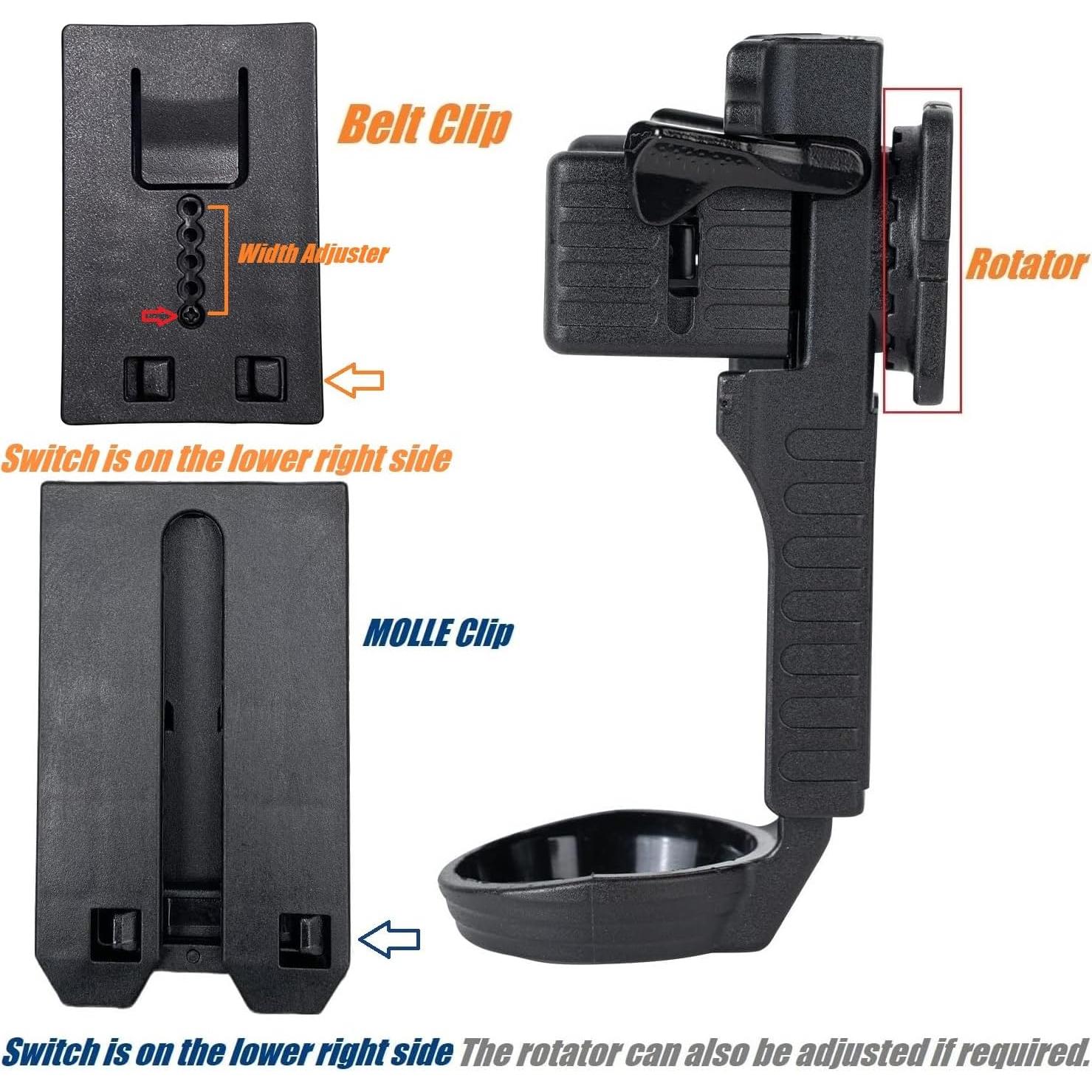 Soporte Táctico para Linterna TACNEX 1"-1.25" Clip Cinturón