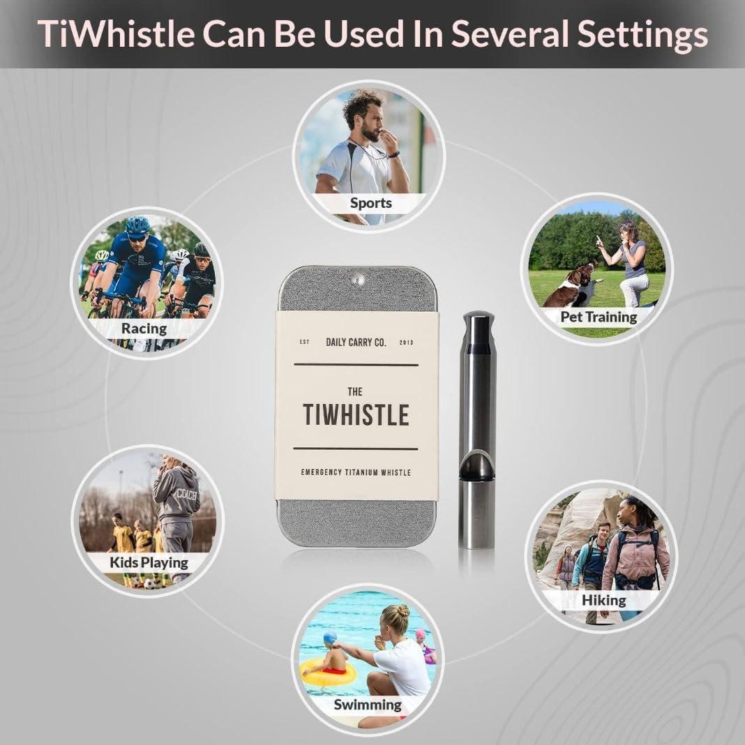 Silbato de Emergencia Yidome de Titanio 120dB para Camping