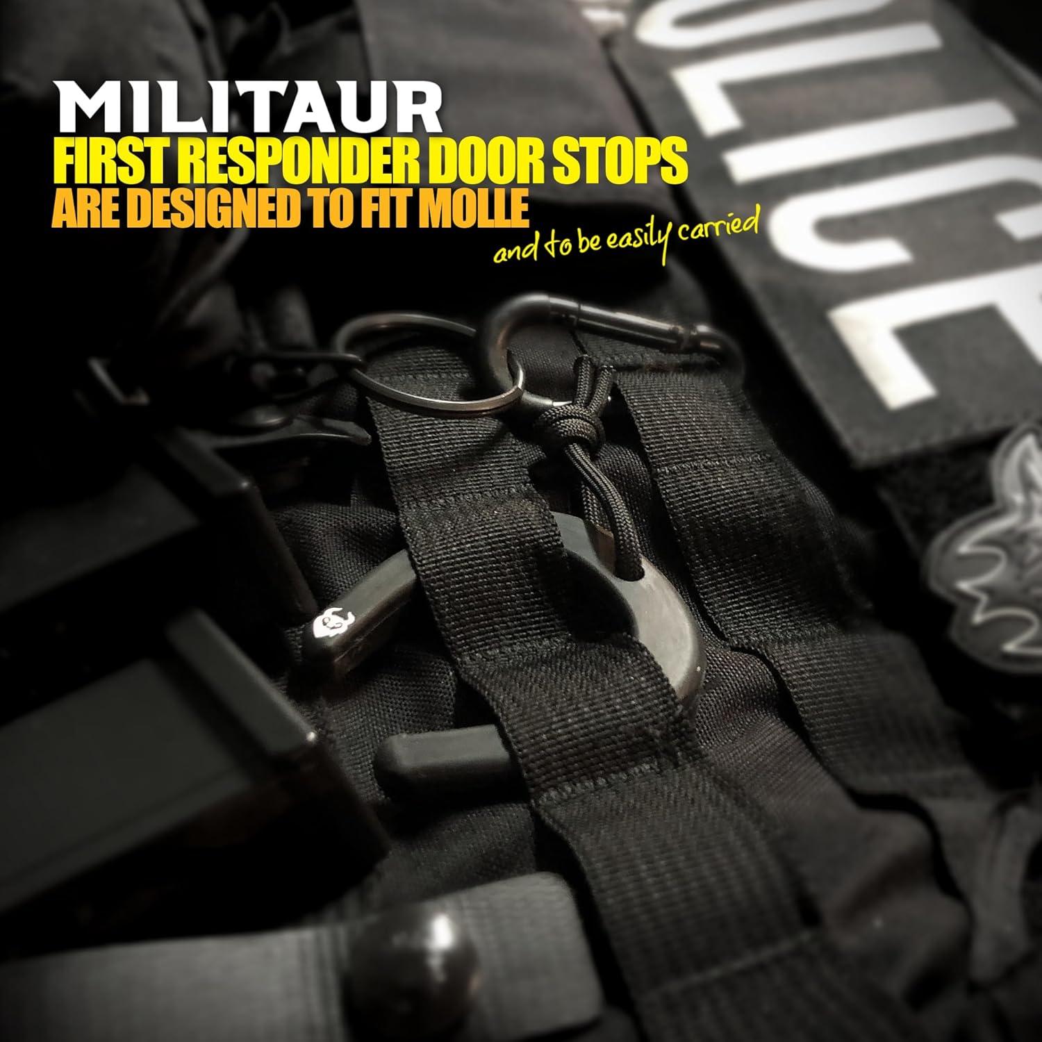 Tope de puerta MILITAUR negro - Paquete de 3 unidades tácticas