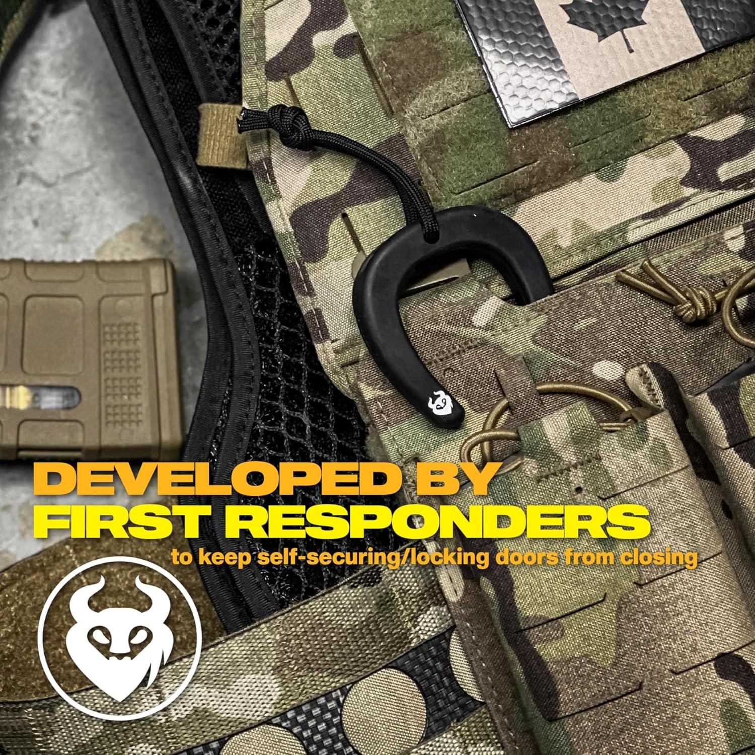 Tope de puerta MILITAUR negro - Paquete de 3 unidades tácticas