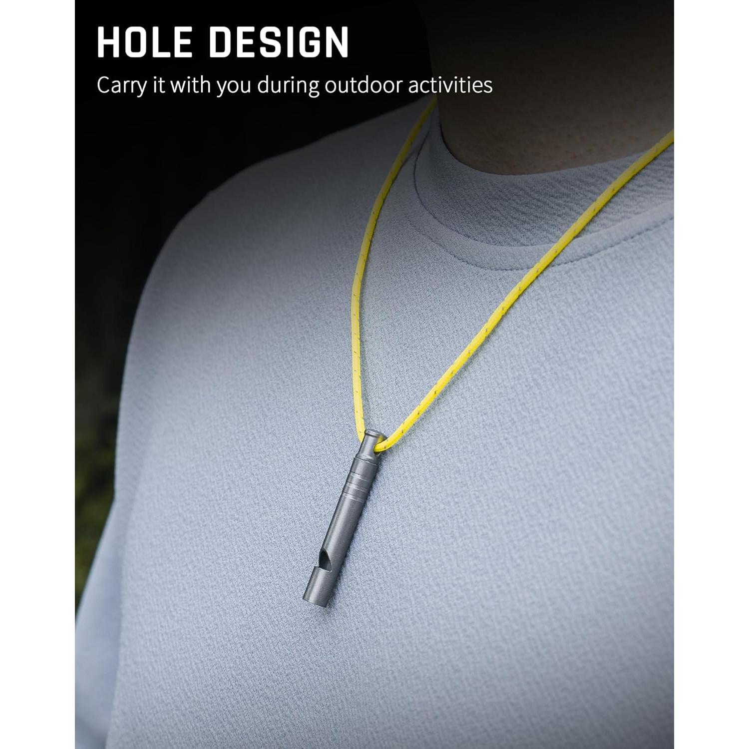 Silbatos de Emergencia TISUR 130db y Titanio con Cordón