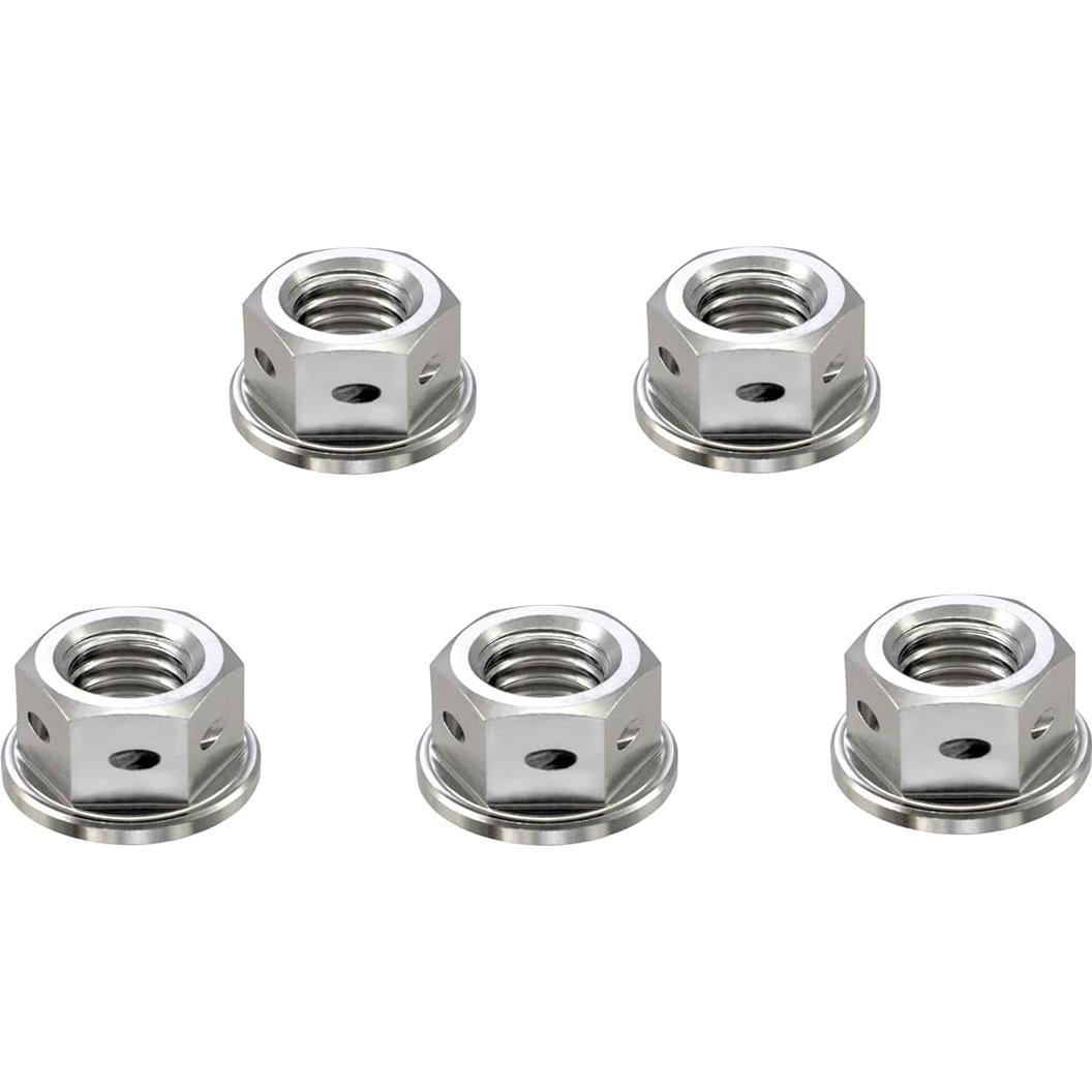 Tuerca de Flange Hexagonal de Titanio RISON M8x1.25mm - Paquete de 5
