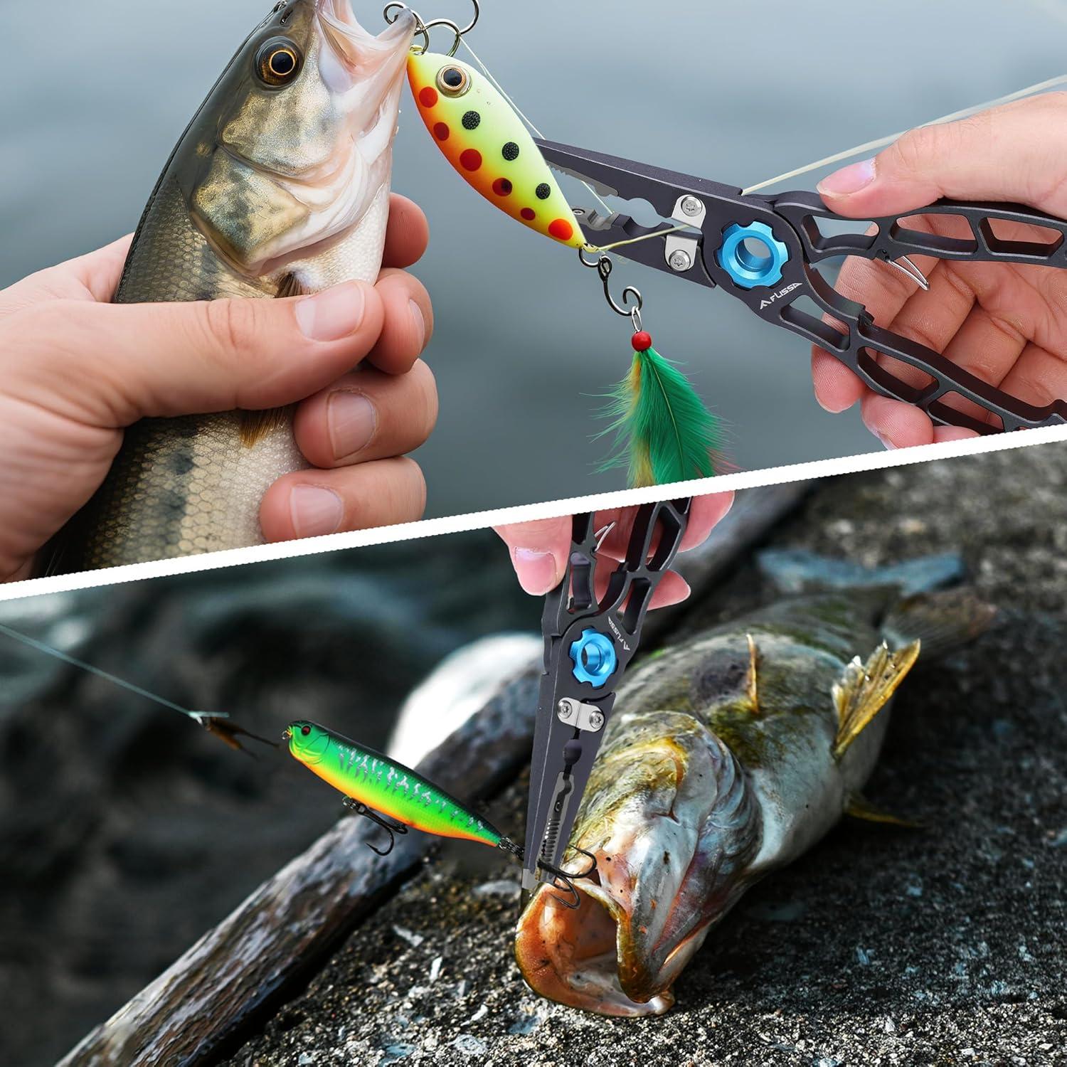 Pinzas de Pesca FLISSA 18.5 cm Titanio y Aluminio con Funda