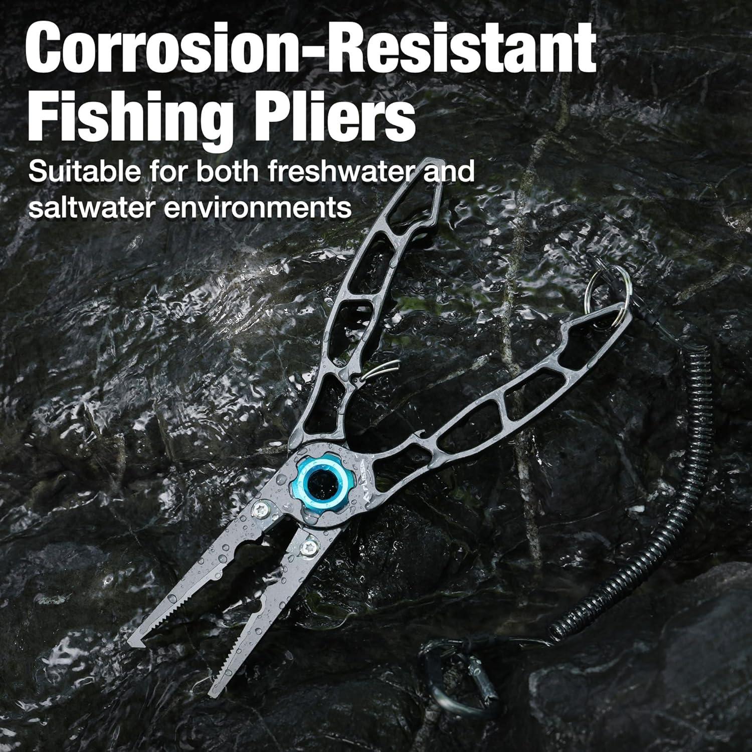 Pinzas de Pesca FLISSA 18.5 cm Titanio y Aluminio con Funda