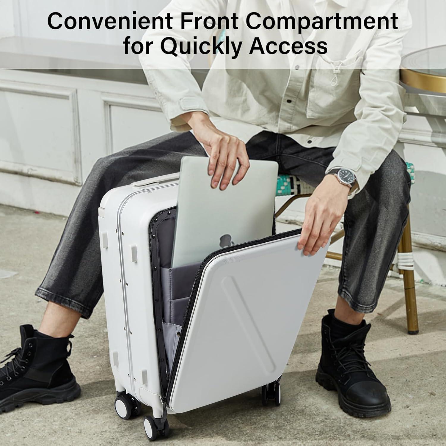 Maleta de Mano MILADA 20" Carcasa Dura Blanco TSA 41L