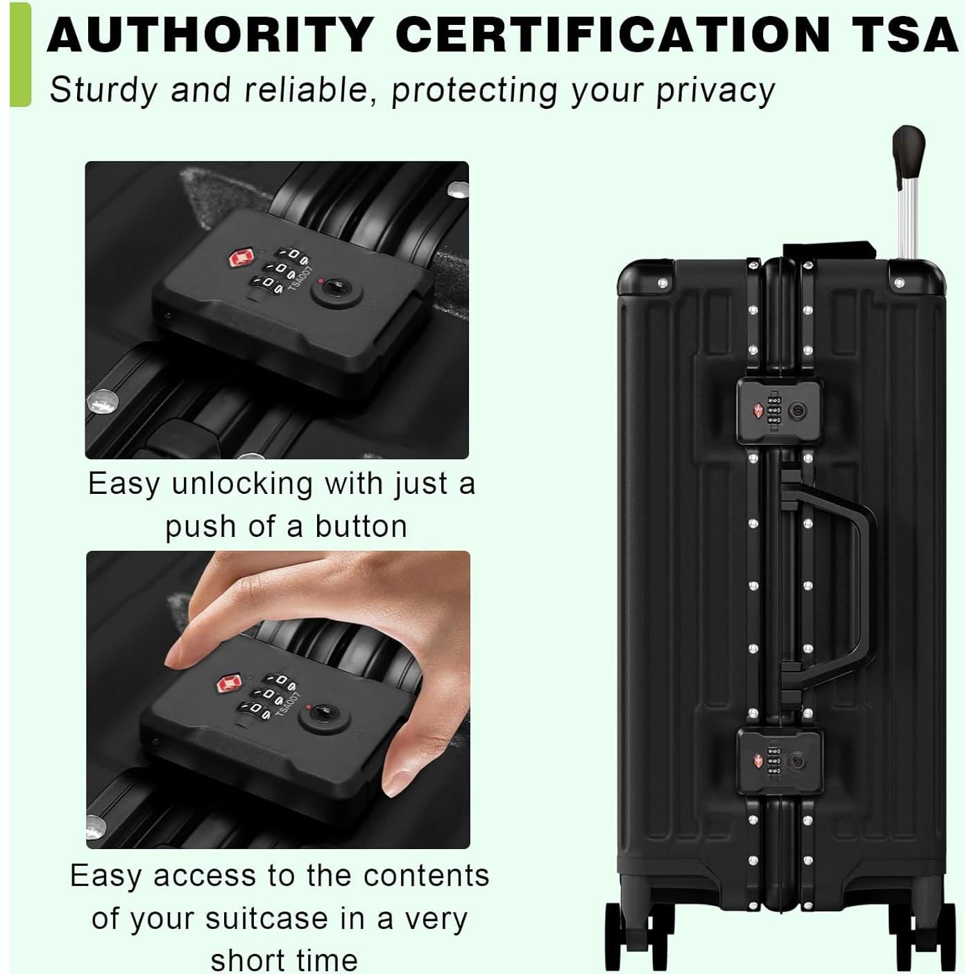 Maleta Dura AnyZip 24" Aluminio PC+ABS con Cerradura TSA