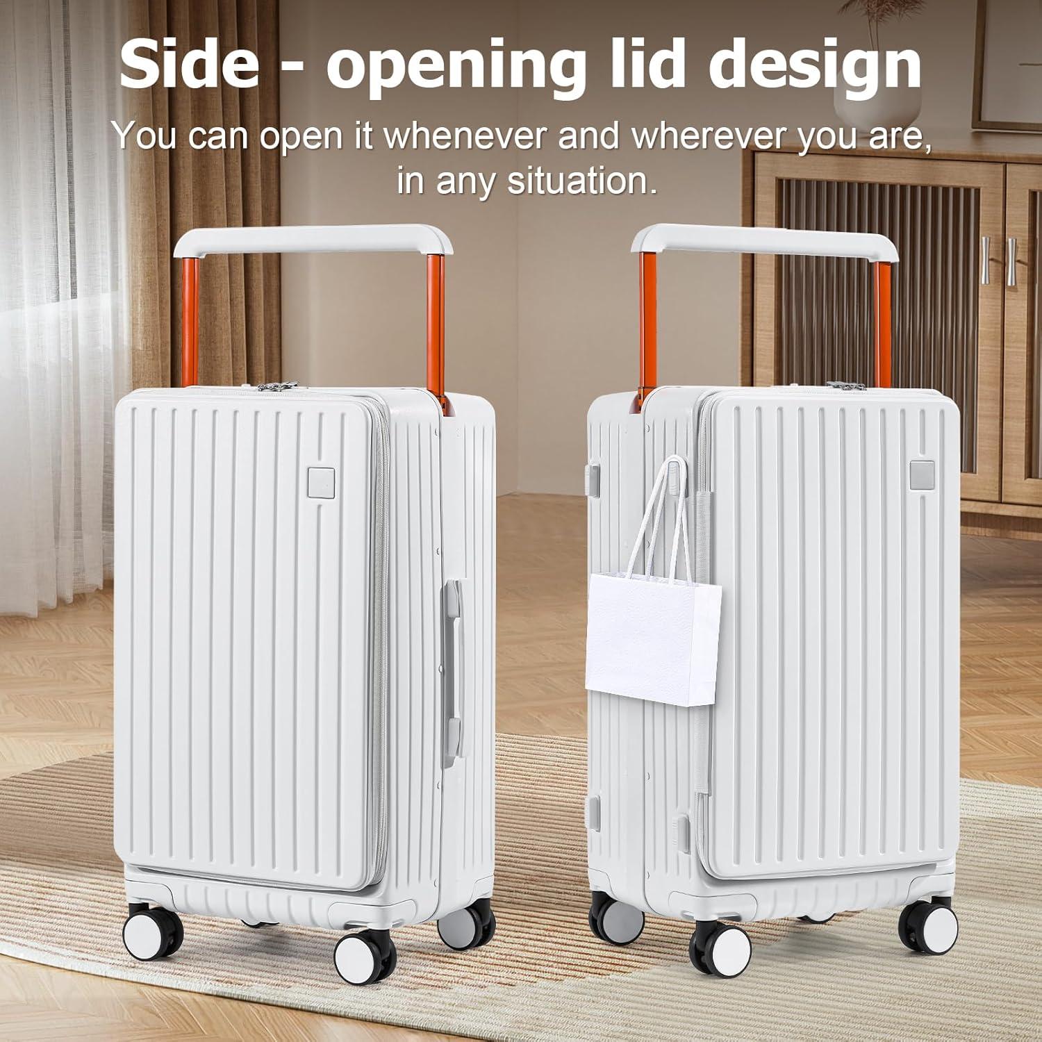 Maleta rígida Joyway 24" blanca con cerradura TSA y ruedas