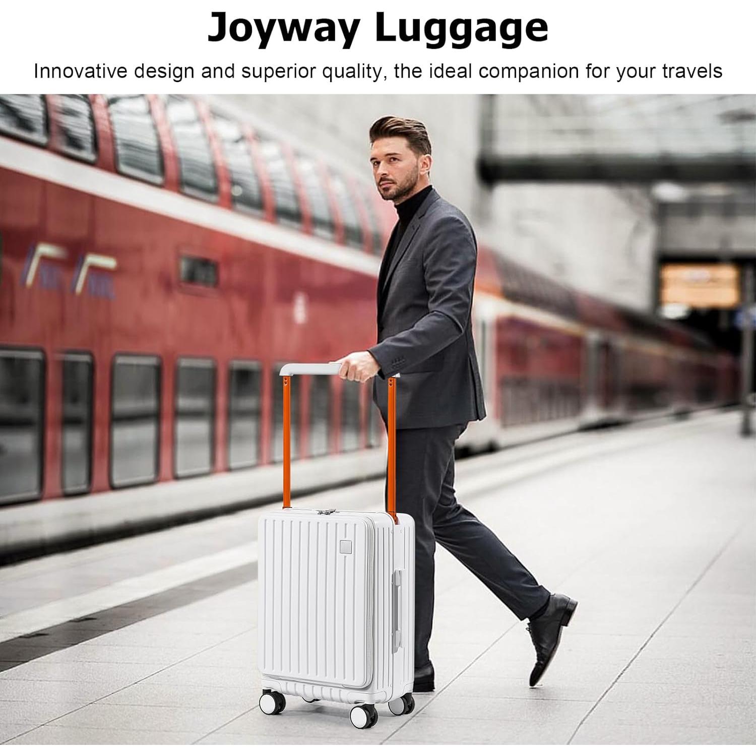 Maleta rígida Joyway 24" blanca con cerradura TSA y ruedas