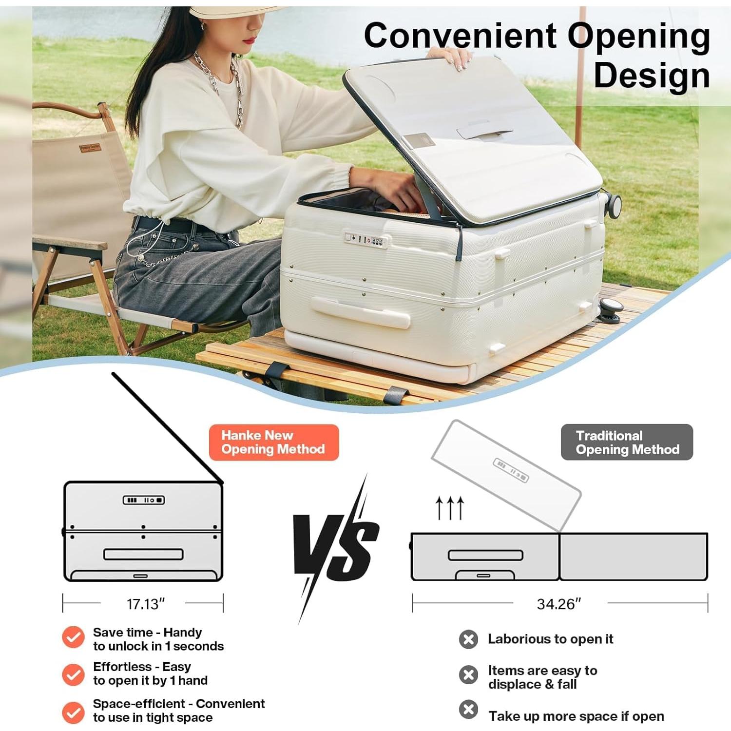 Maleta Facturada Multifuncional Hanke 94.7L 26" Blanco Marfil