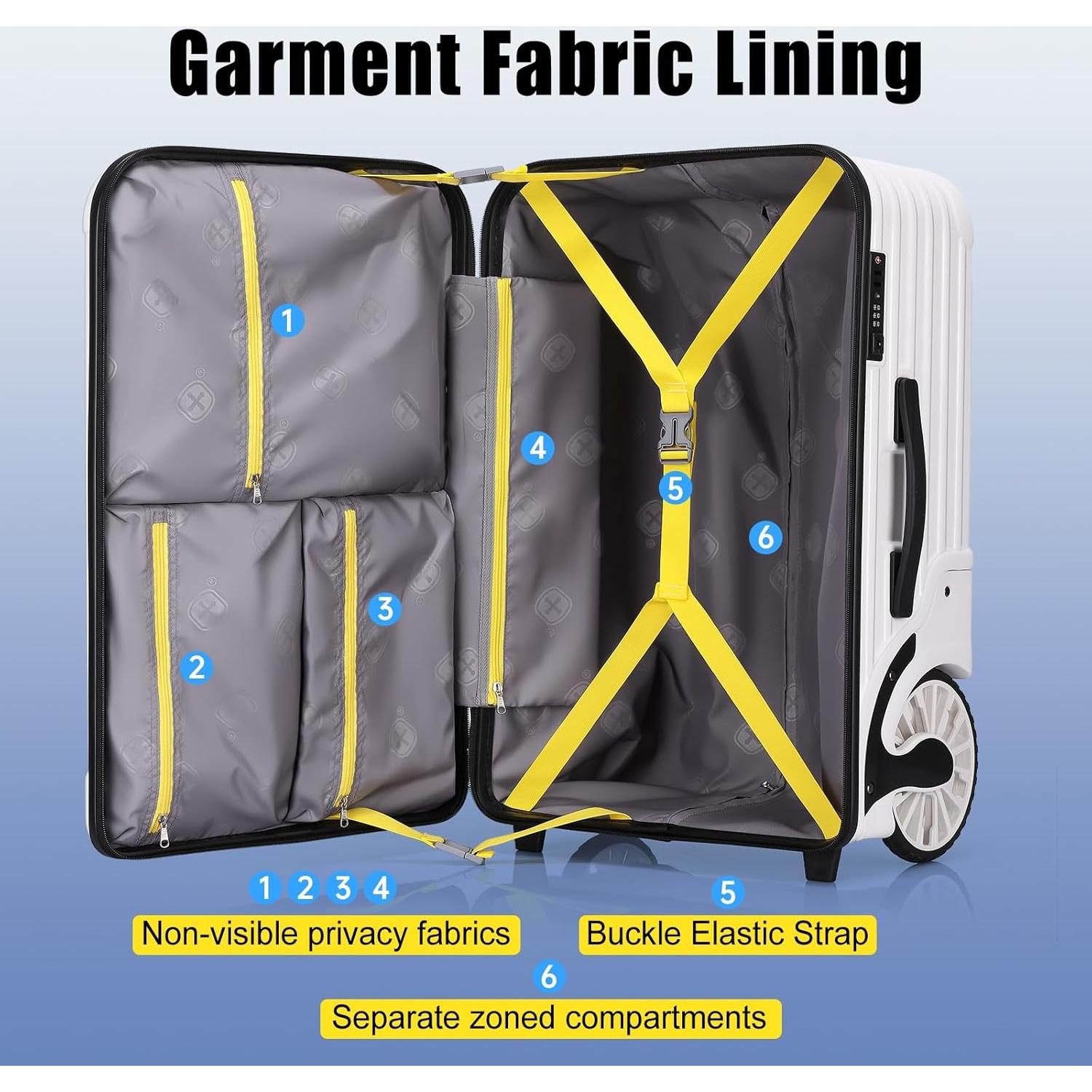 Maleta de Mano Dura ROPLUS 21" con Ruedas Grandes y Cerradura TSA