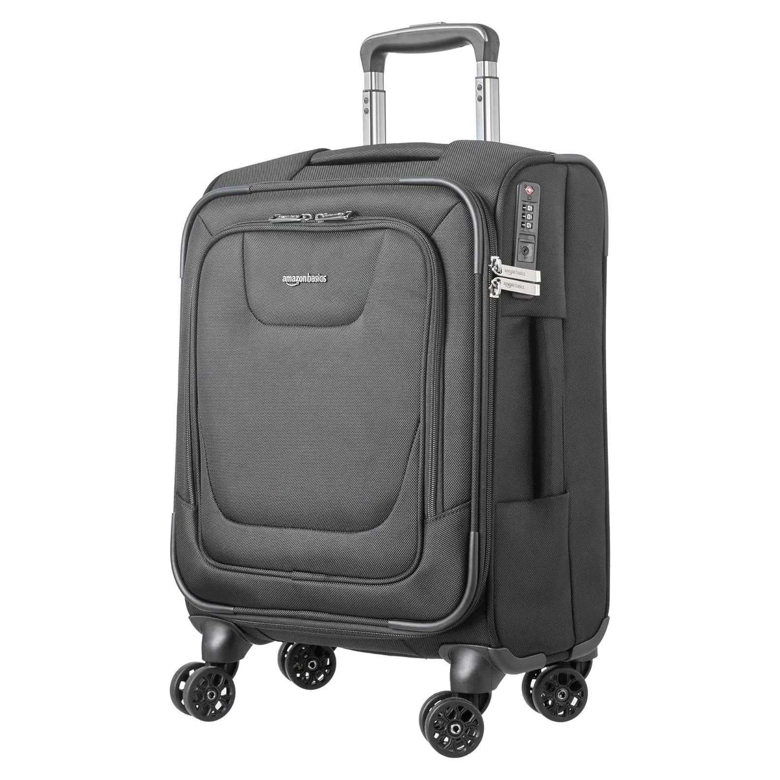 Maleta de Mano Amazon Basics 20" Negra con Cerradura TSA