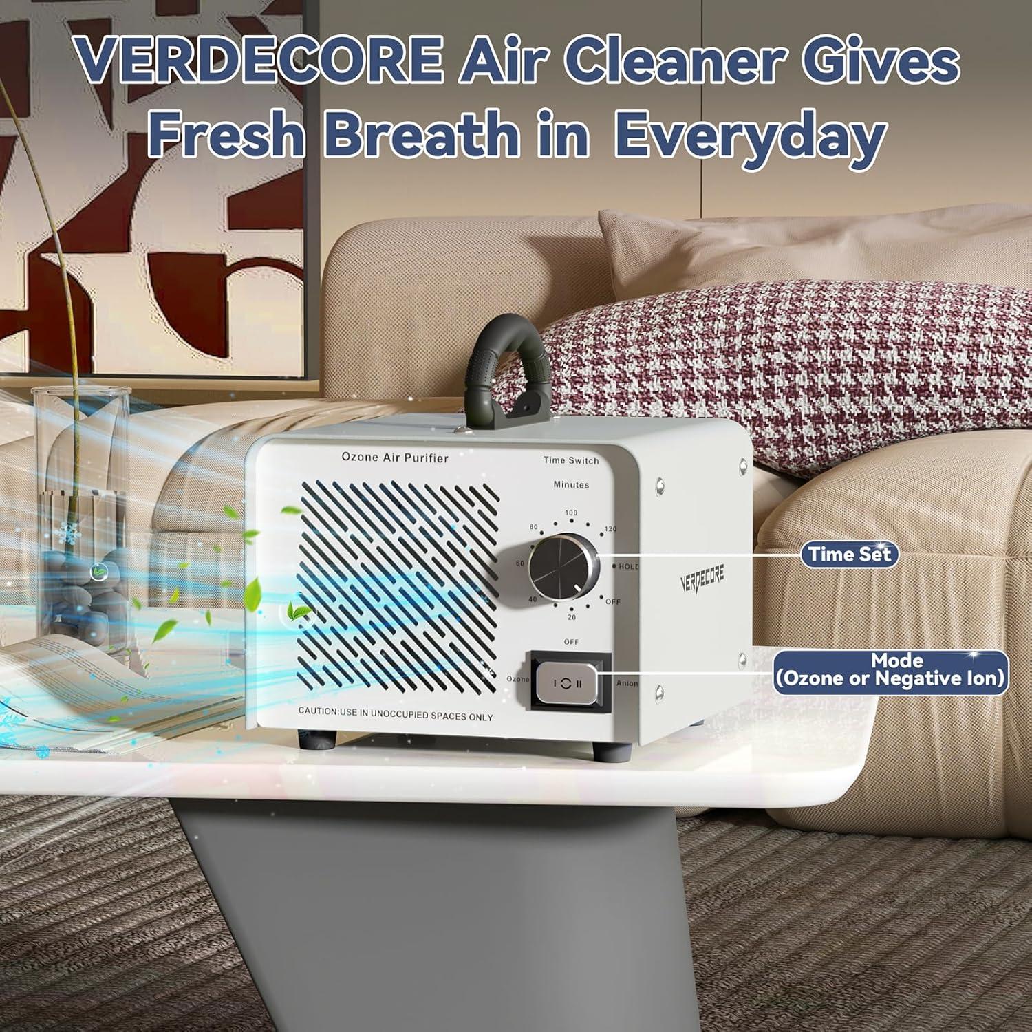 Generador de Ozono 125,000 mg/h CQ-60g Purificador de Aire Plata