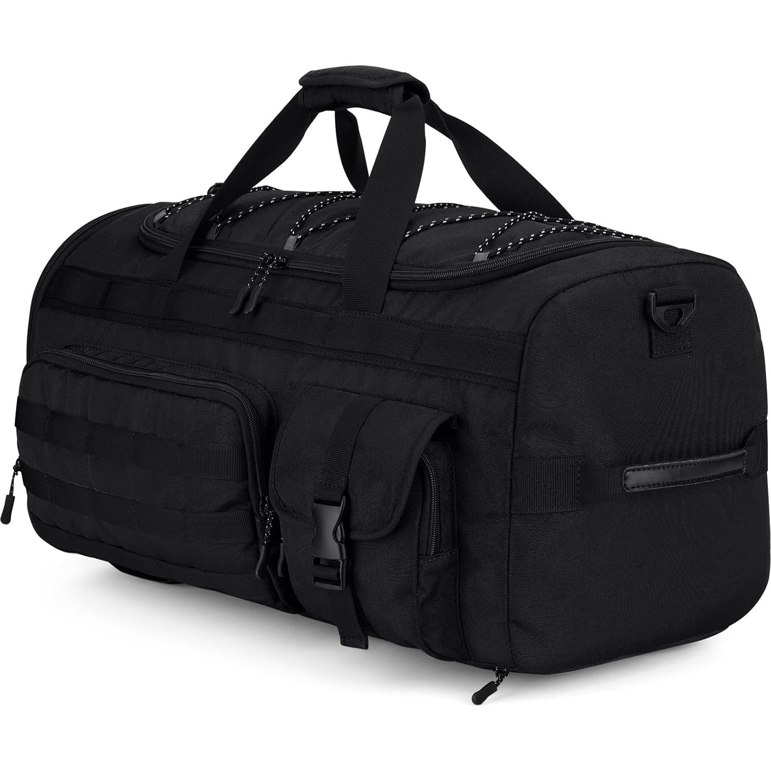 Bolsa de Duffel Gonex 45L Unisex Negra 3 en 1 con Compartimentos