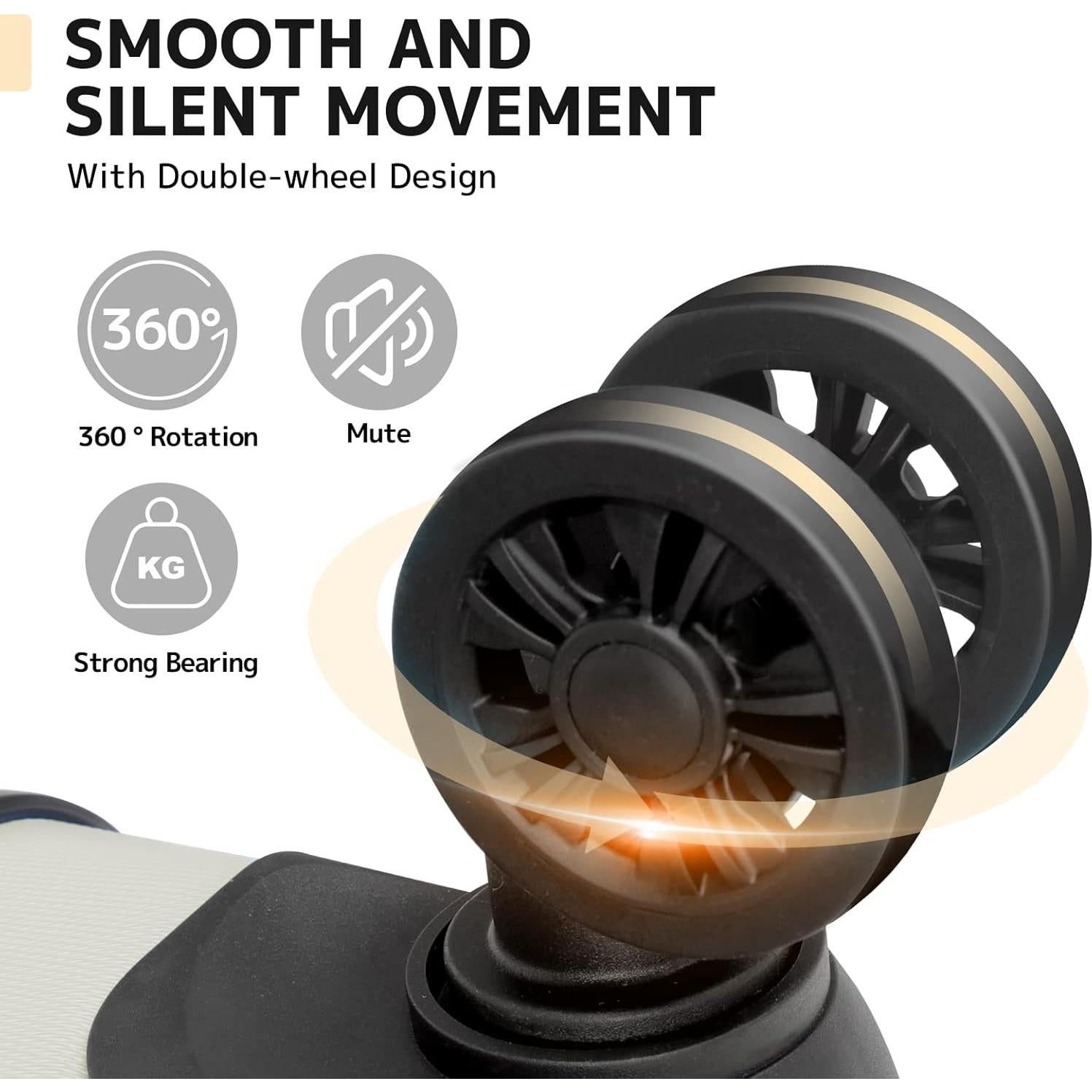 Maleta Mediana AnyZip 24" ABS Dura con 4 Ruedas TSA Blanca