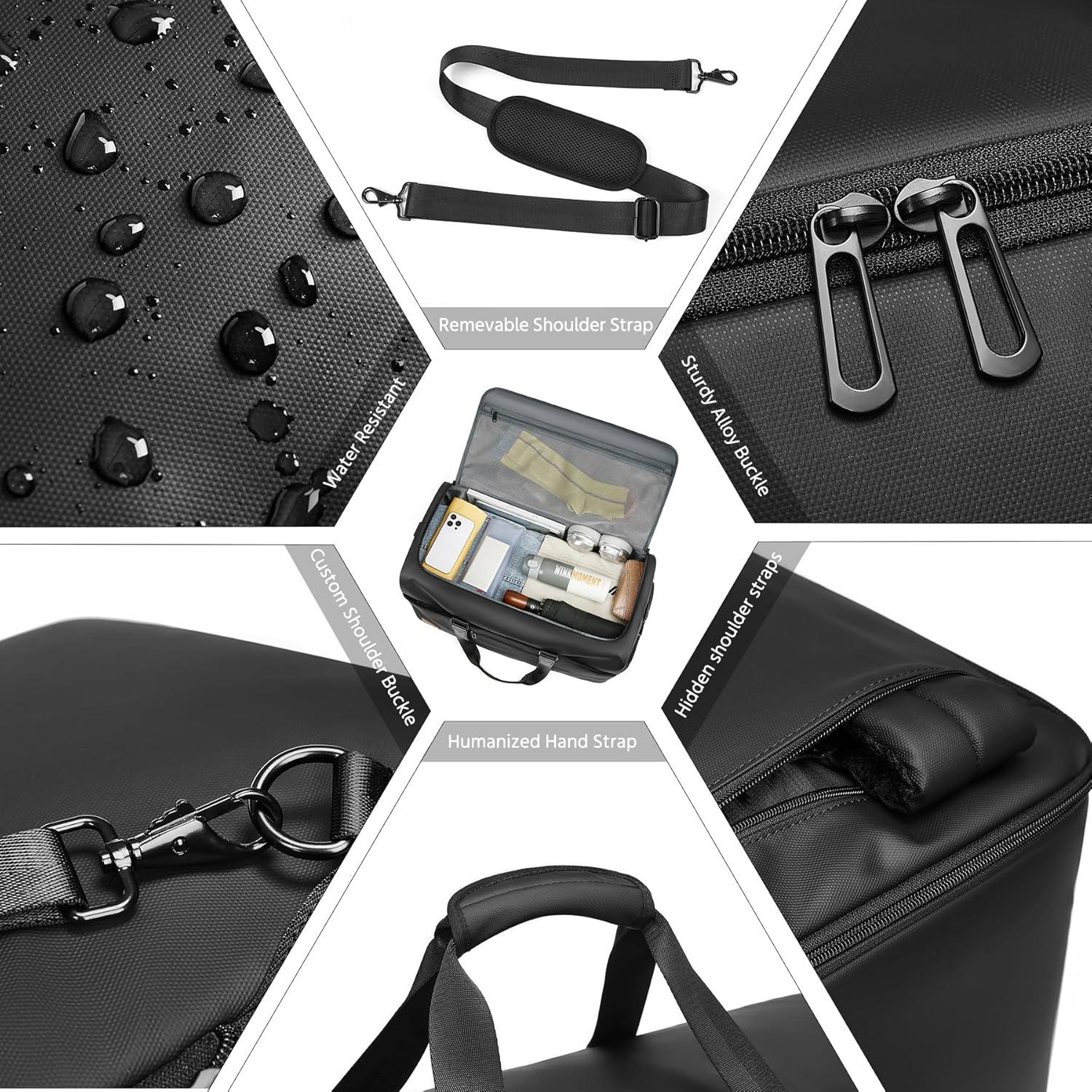 Bolsa de viaje tipo duffle 55L Moulyan negra impermeable