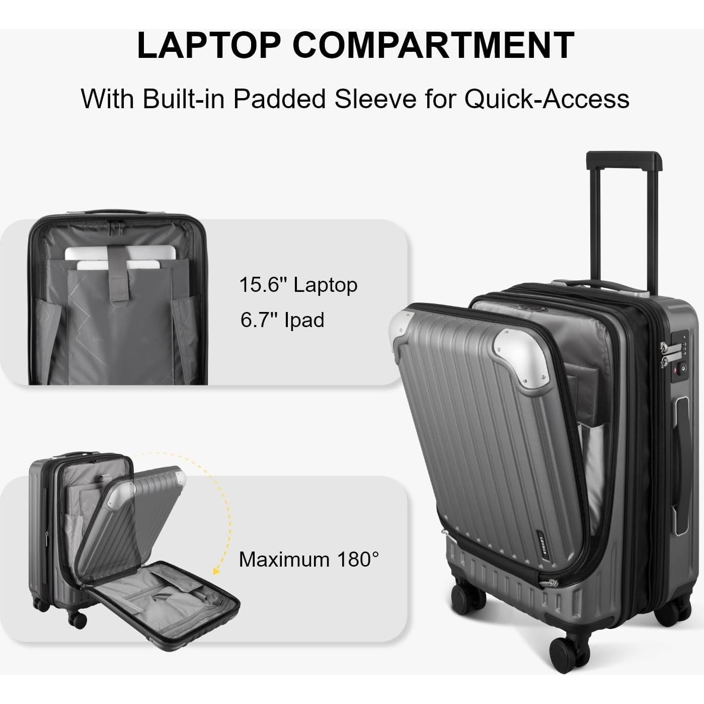 Maleta Dura Expandible LEVEL8 Grace 20 Pulgadas Gris