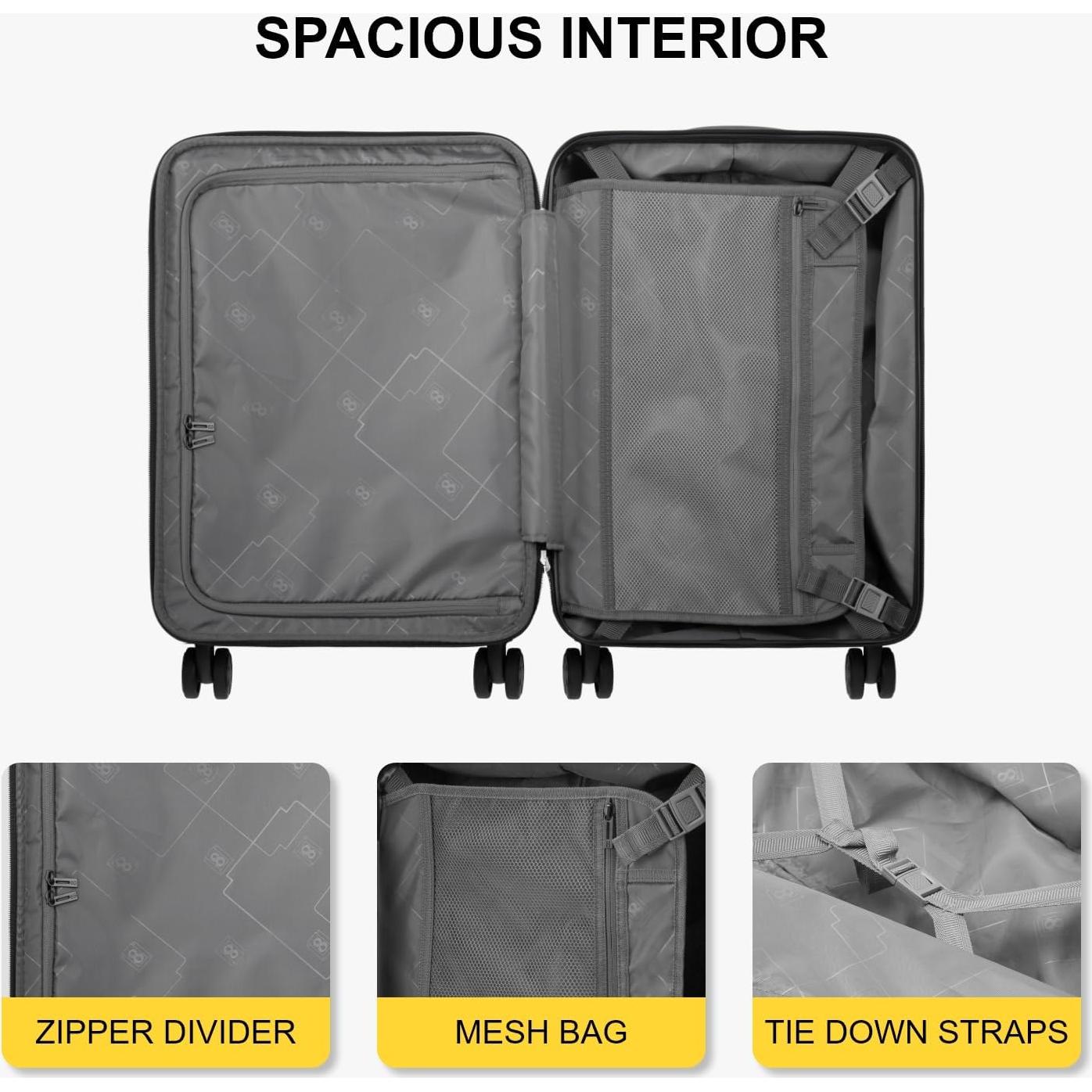 Maleta Dura Expandible LEVEL8 Grace 20 Pulgadas Gris