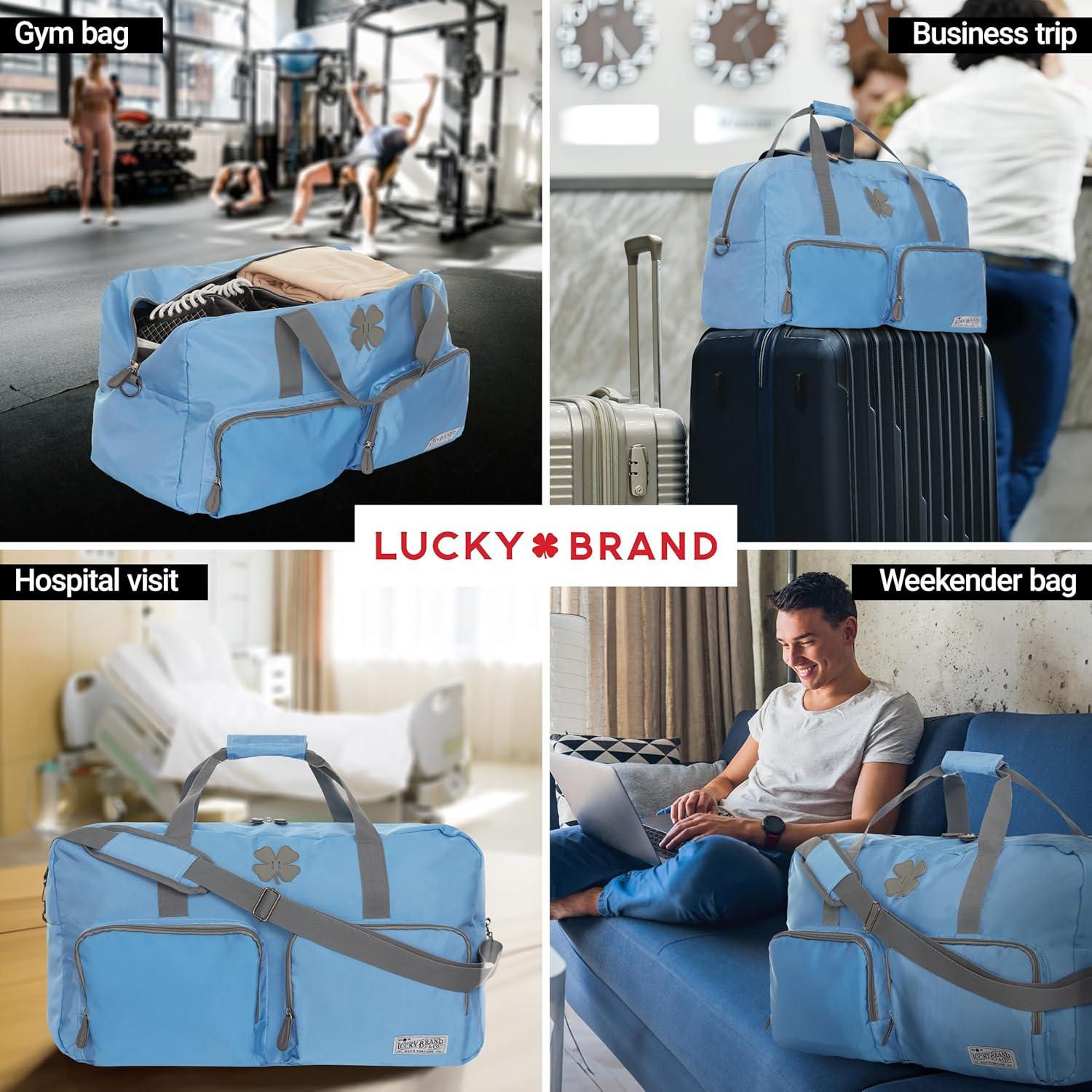 Bolsa de viaje Lucky 85L, duffle plegable unisex azul claro