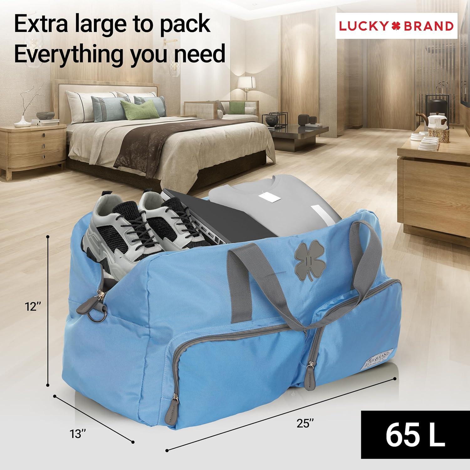 Bolsa de viaje Lucky 85L, duffle plegable unisex azul claro