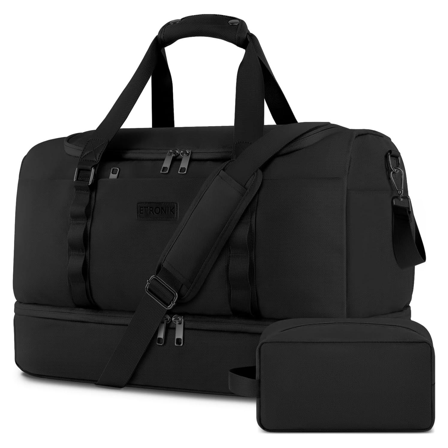 Bolsa de Viaje ETRONIK XL Negra con Compartimento para Zapatos