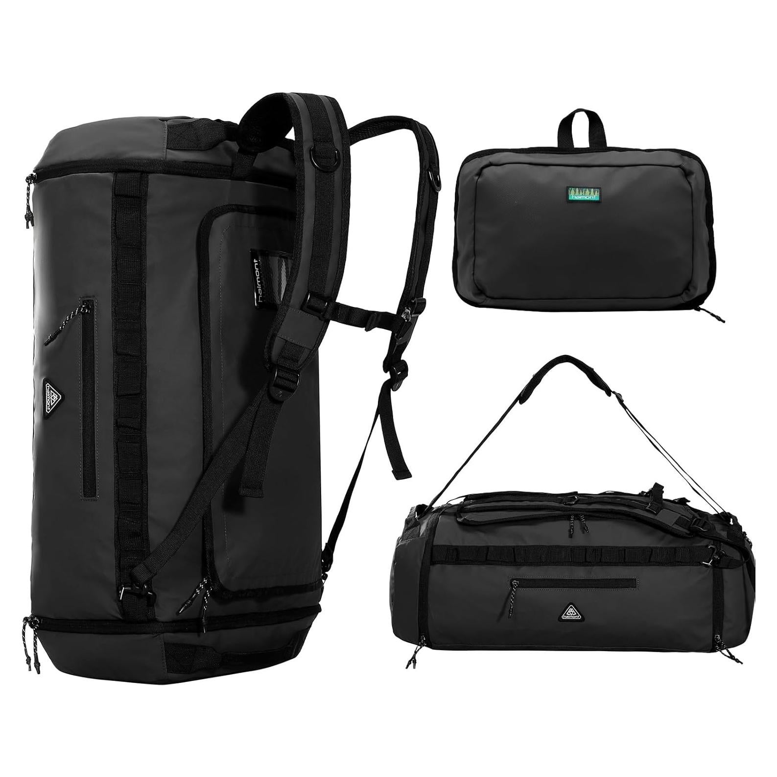 Bolsa de viaje plegable Haimont 60L impermeable negra